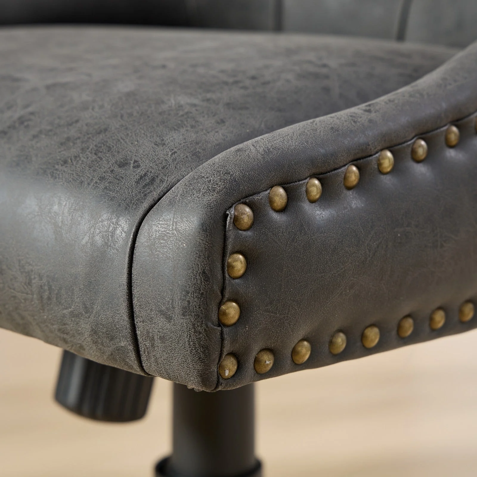 Sheepskin Pattern Fabric Home Office Chair with Lift, Swivel and Recline Functions - Image 15