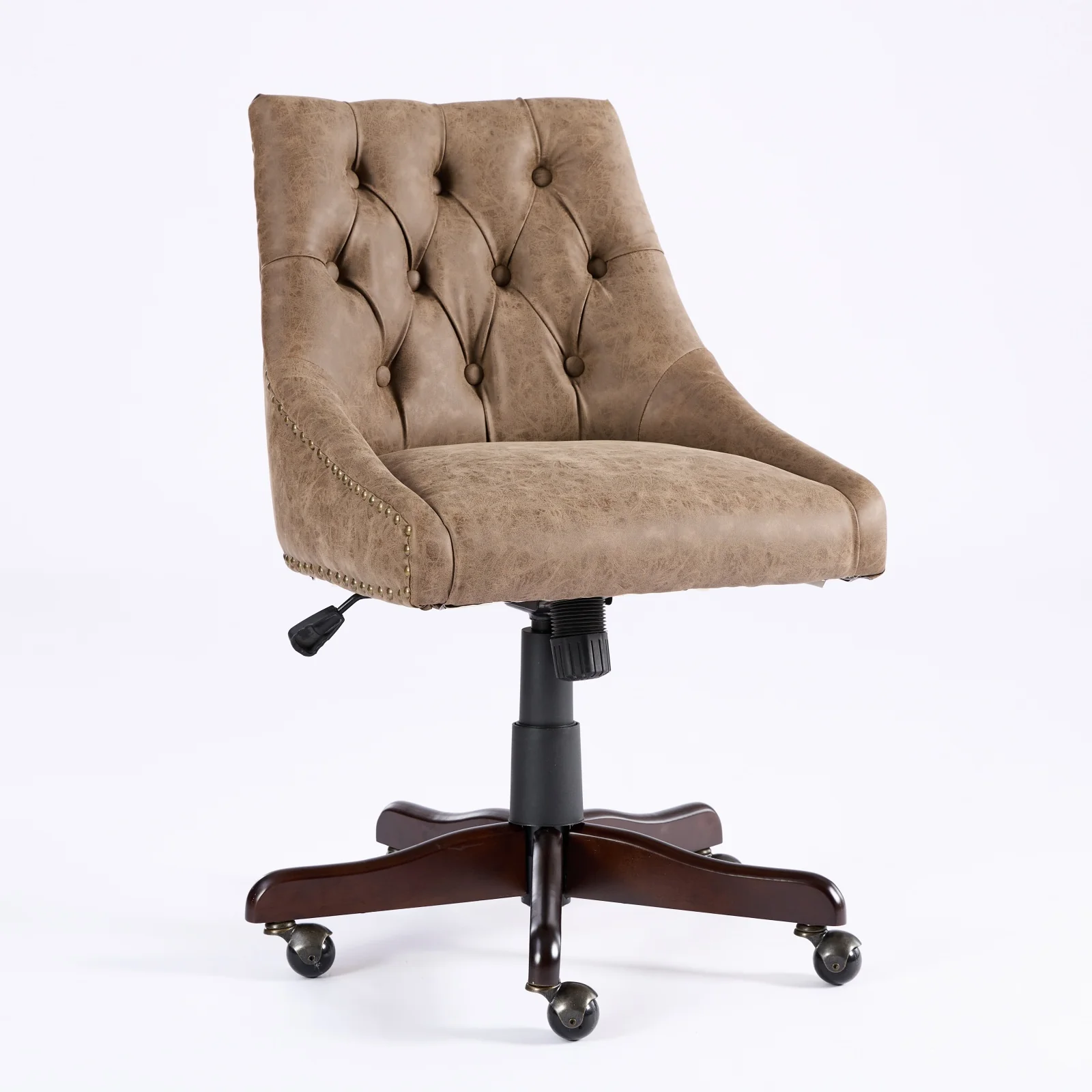 Sheepskin Pattern Fabric Home Office Chair with Lift, Swivel and Recline Functions - Image 21
