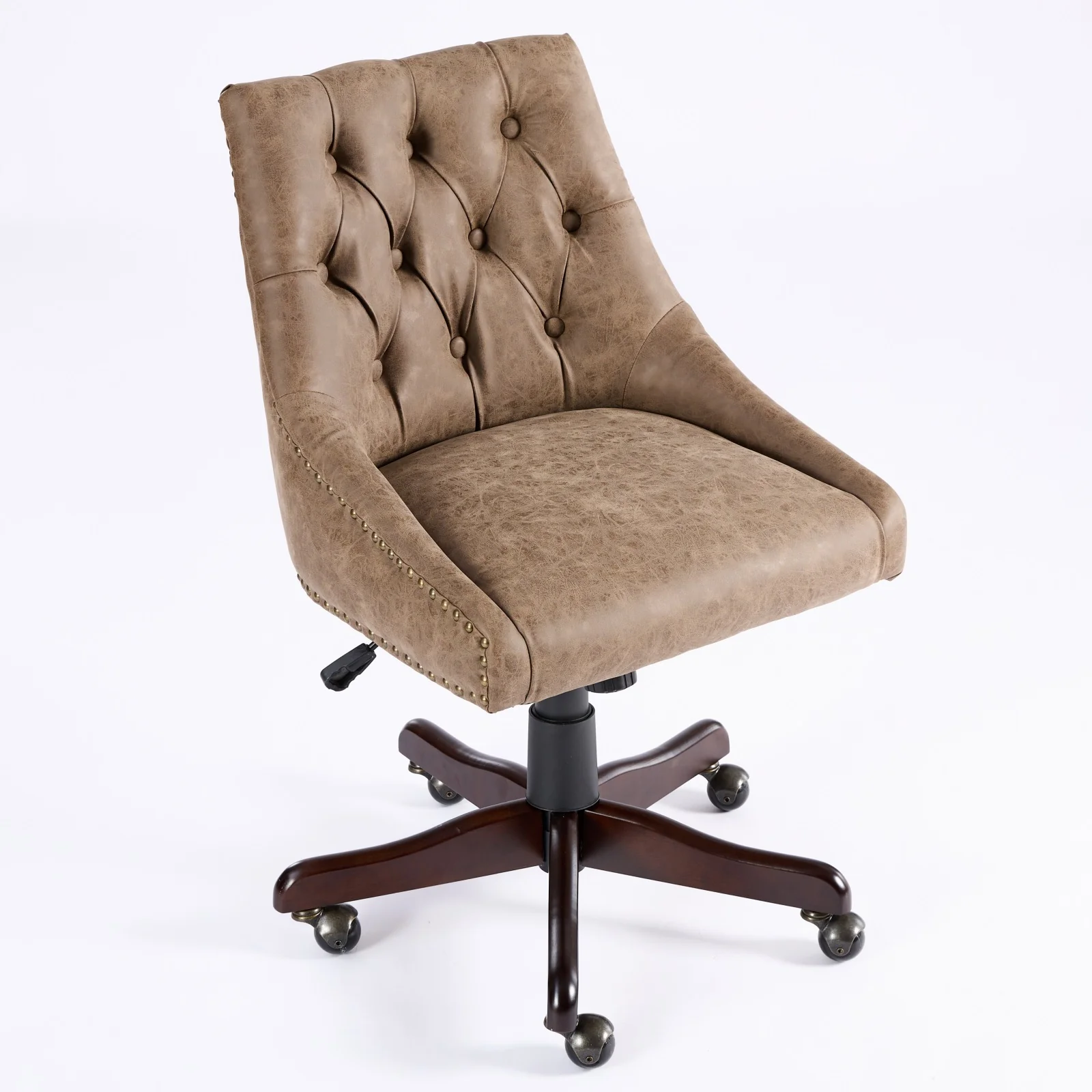 Sheepskin Pattern Fabric Home Office Chair with Lift, Swivel and Recline Functions - Image 25