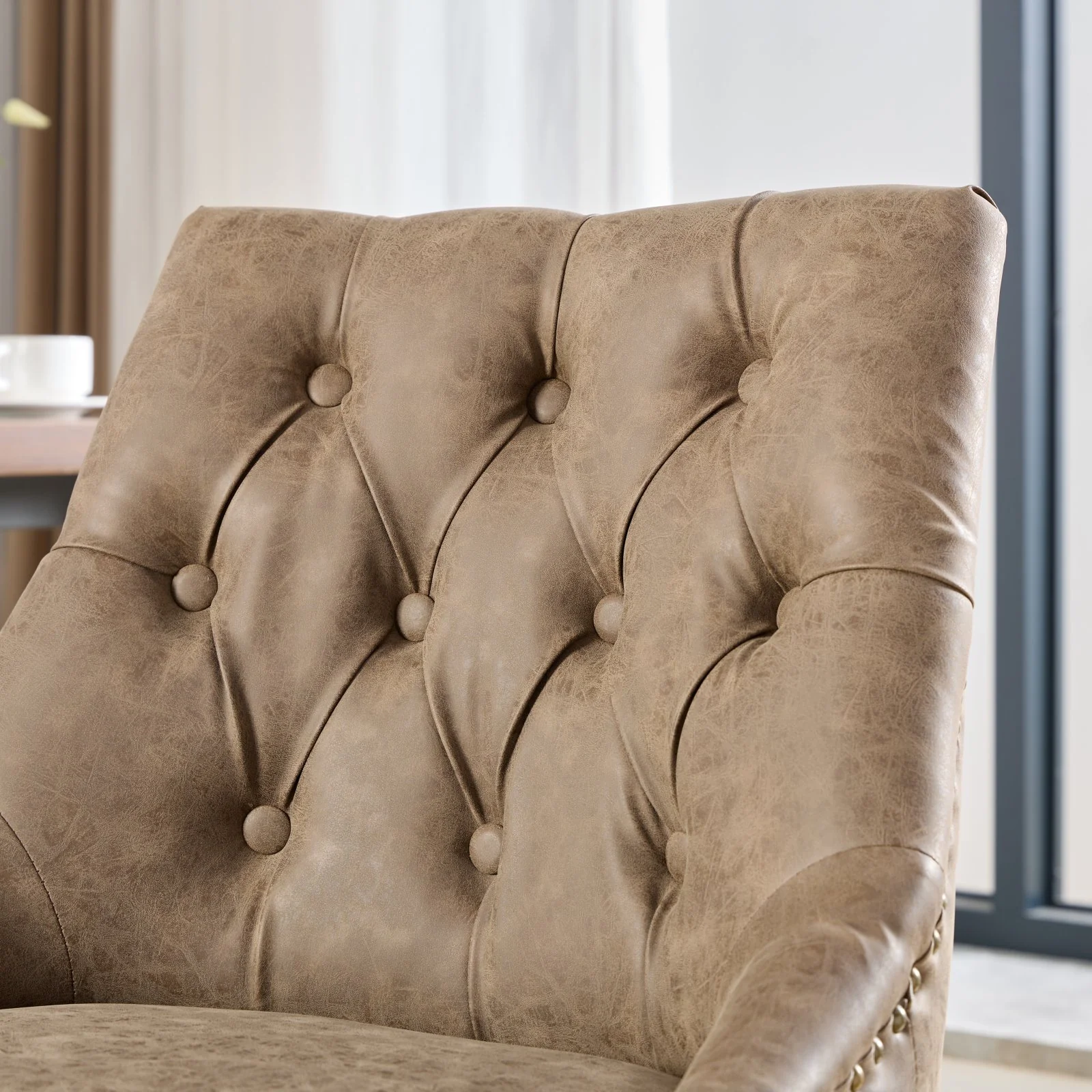 Sheepskin Pattern Fabric Home Office Chair with Lift, Swivel and Recline Functions - Image 30