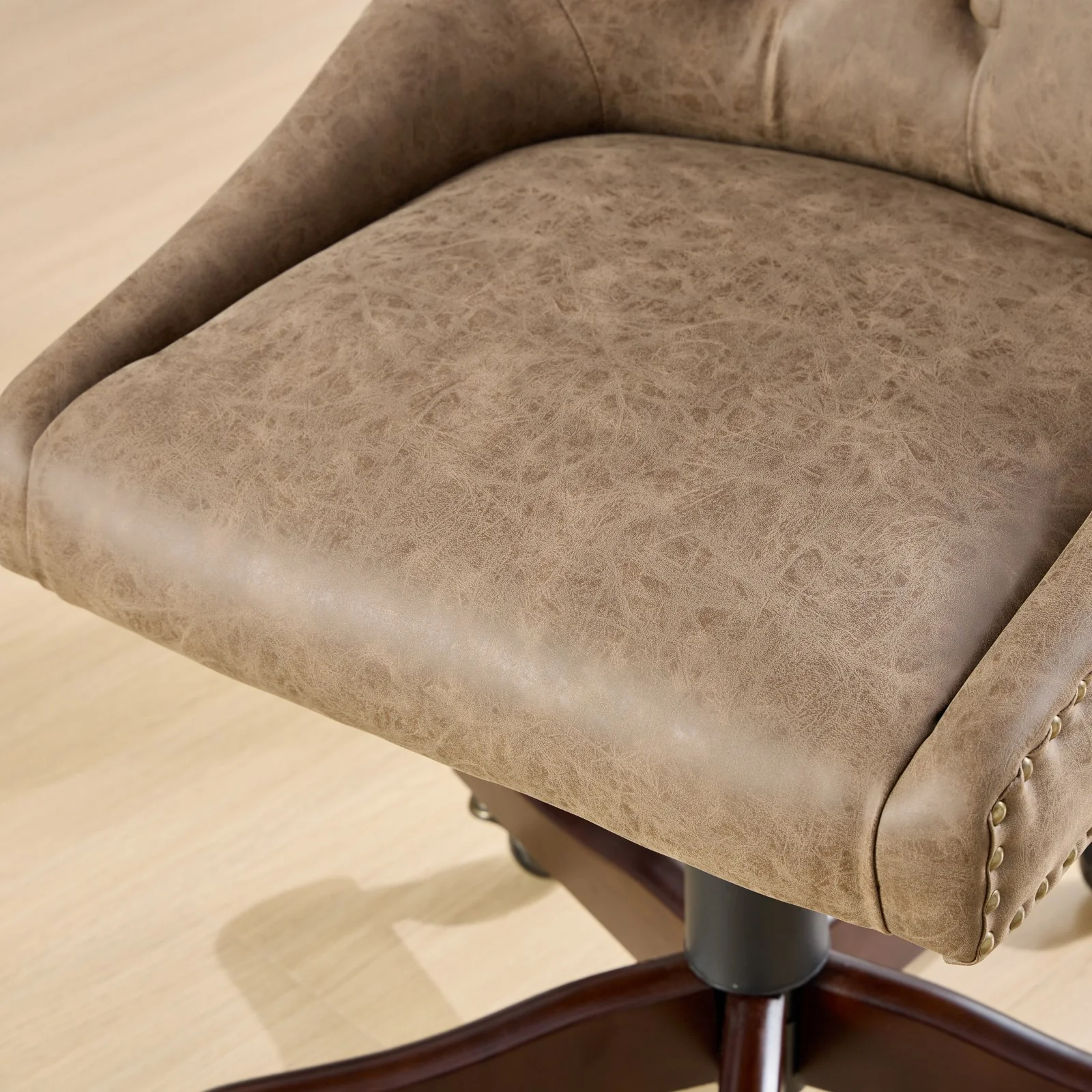 Sheepskin Pattern Fabric Home Office Chair with Lift, Swivel and Recline Functions - Image 32