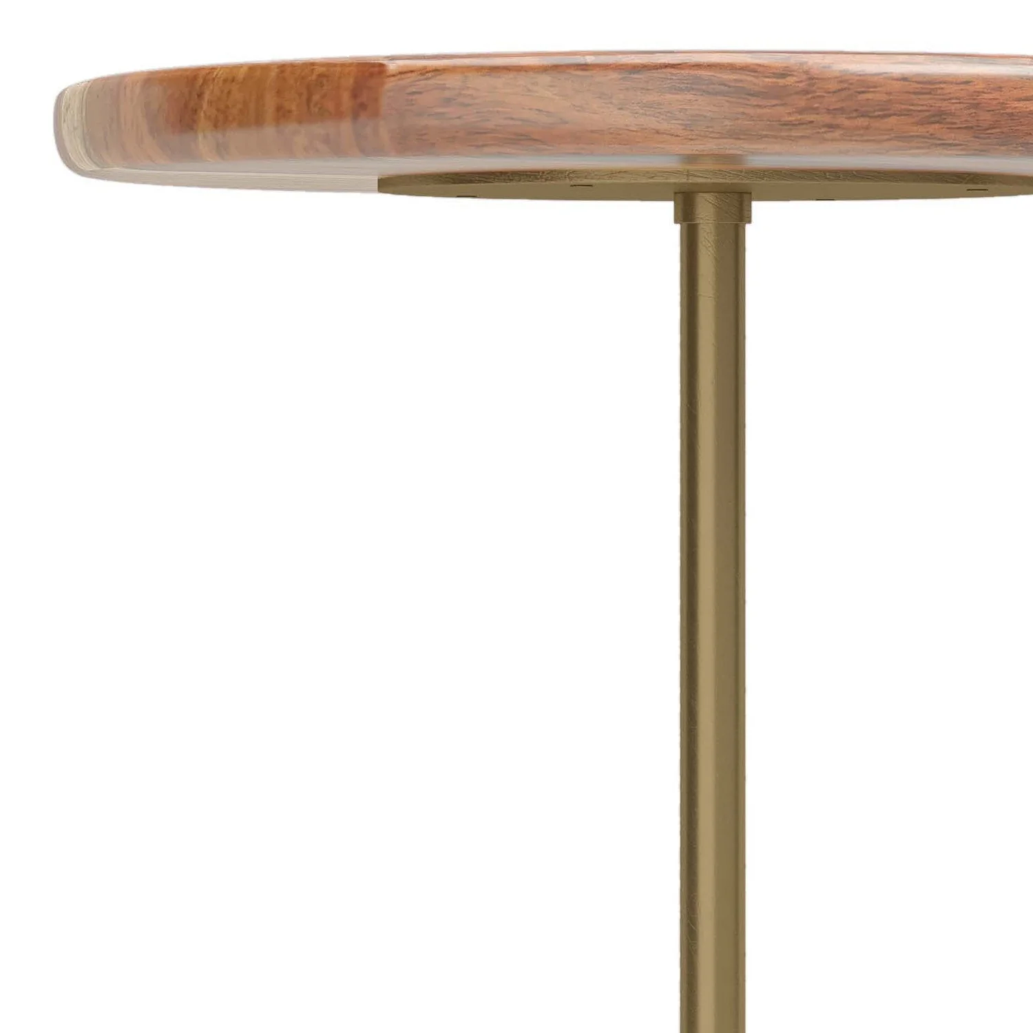 Side Table with Acacia Wood Top and Marble Base - Image 5