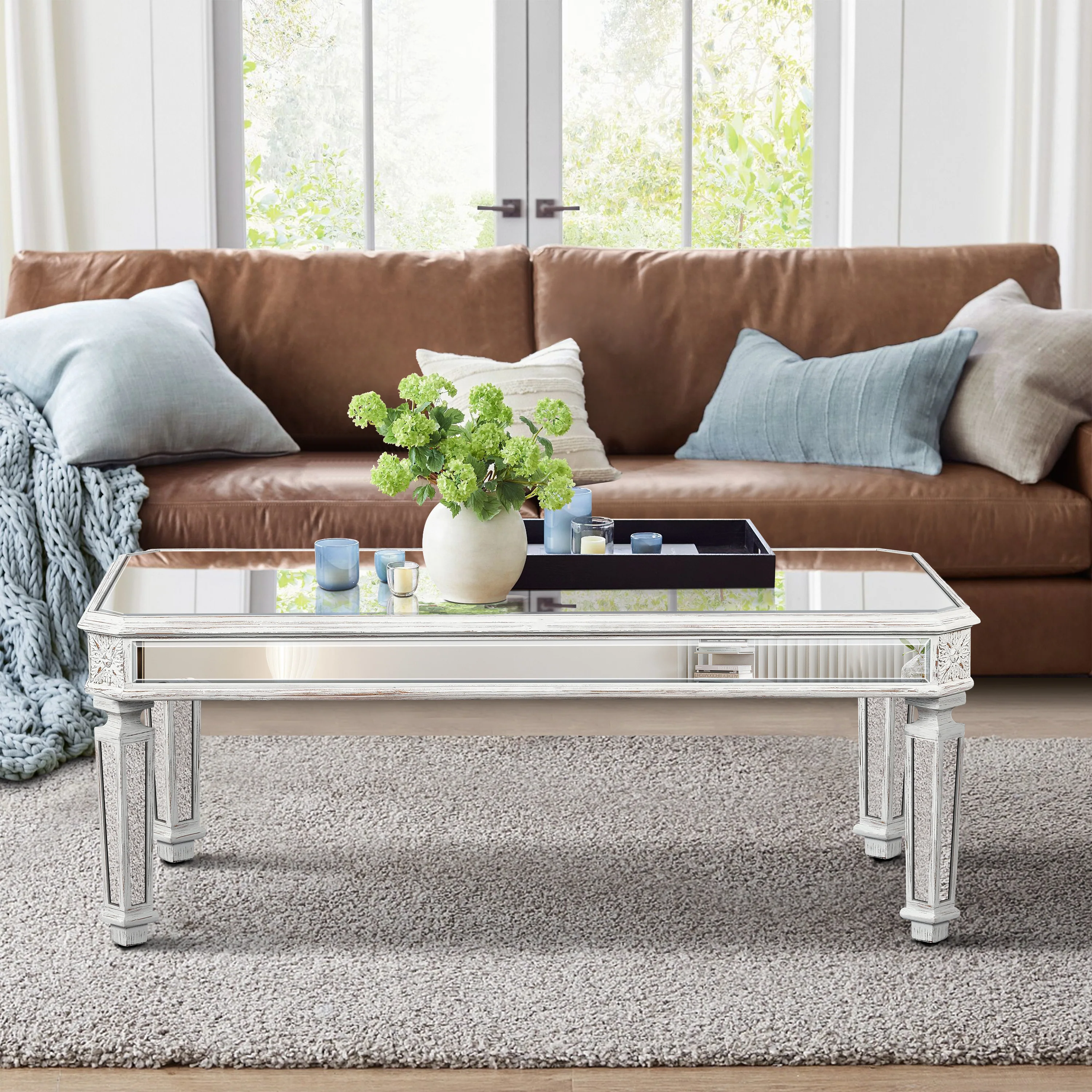 Silver Mirrored Coffee Table - Image 2