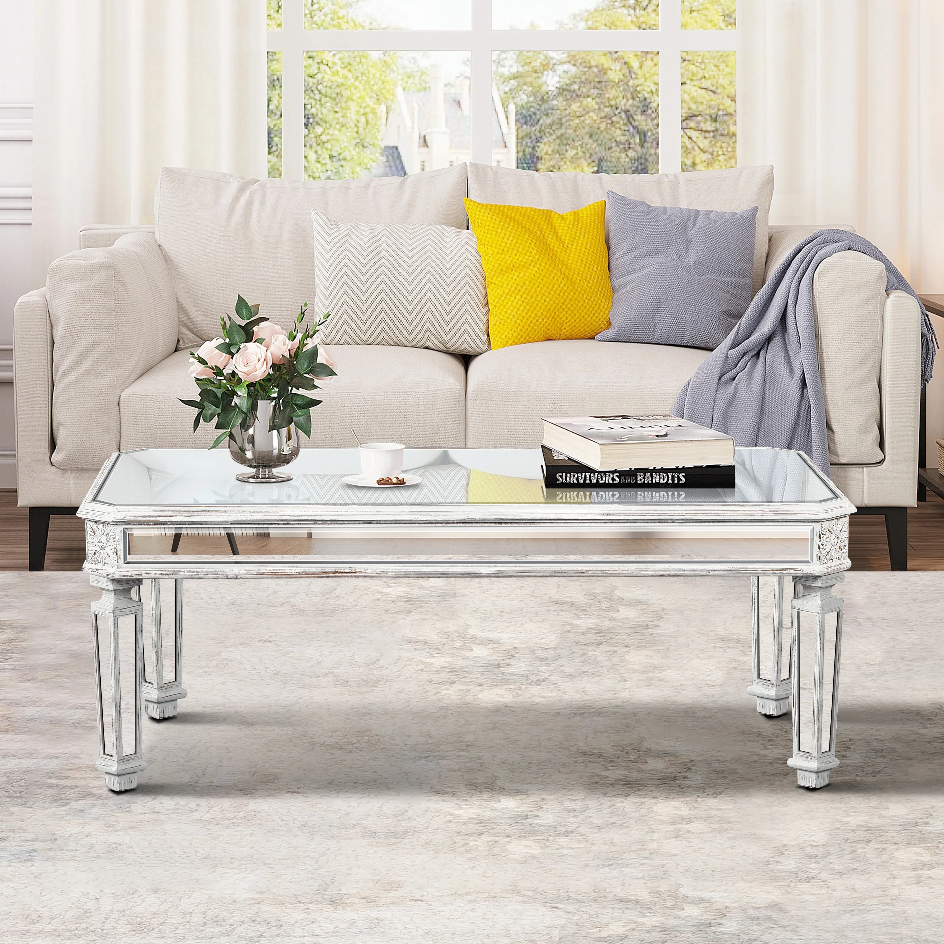 Silver Mirrored Coffee Table - Image 3