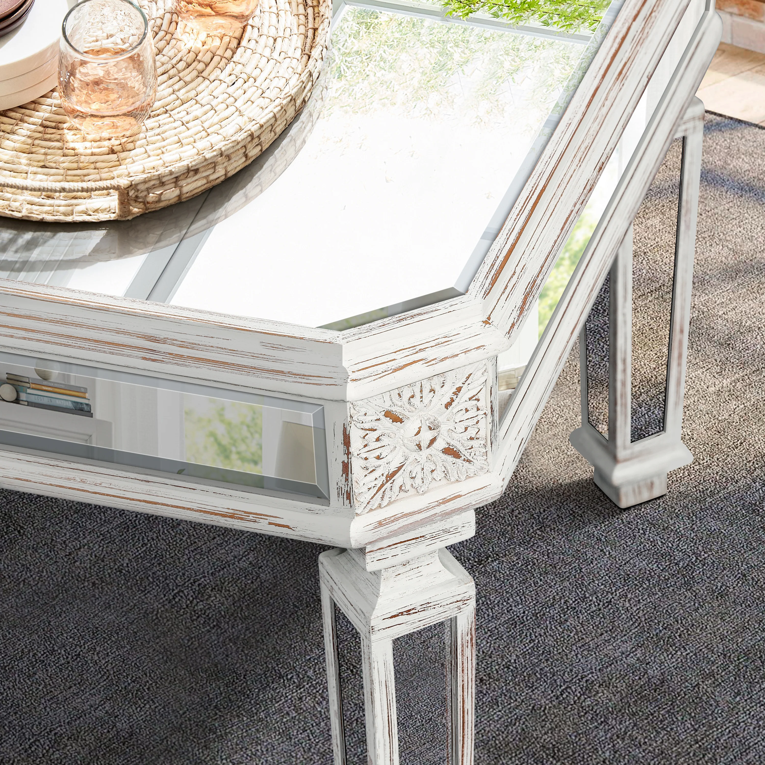 Silver Mirrored Coffee Table - Image 4