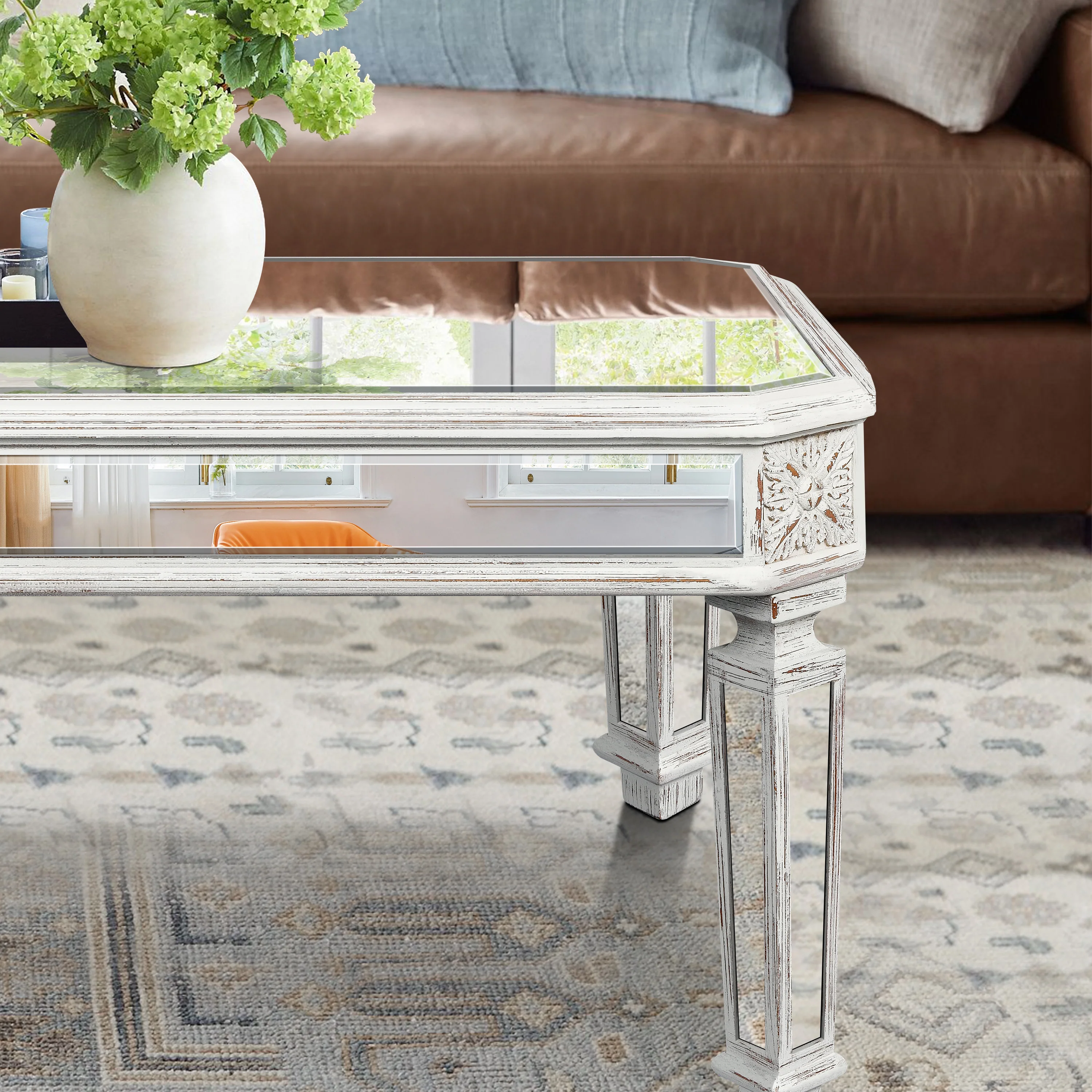 Silver Mirrored Coffee Table - Image 5