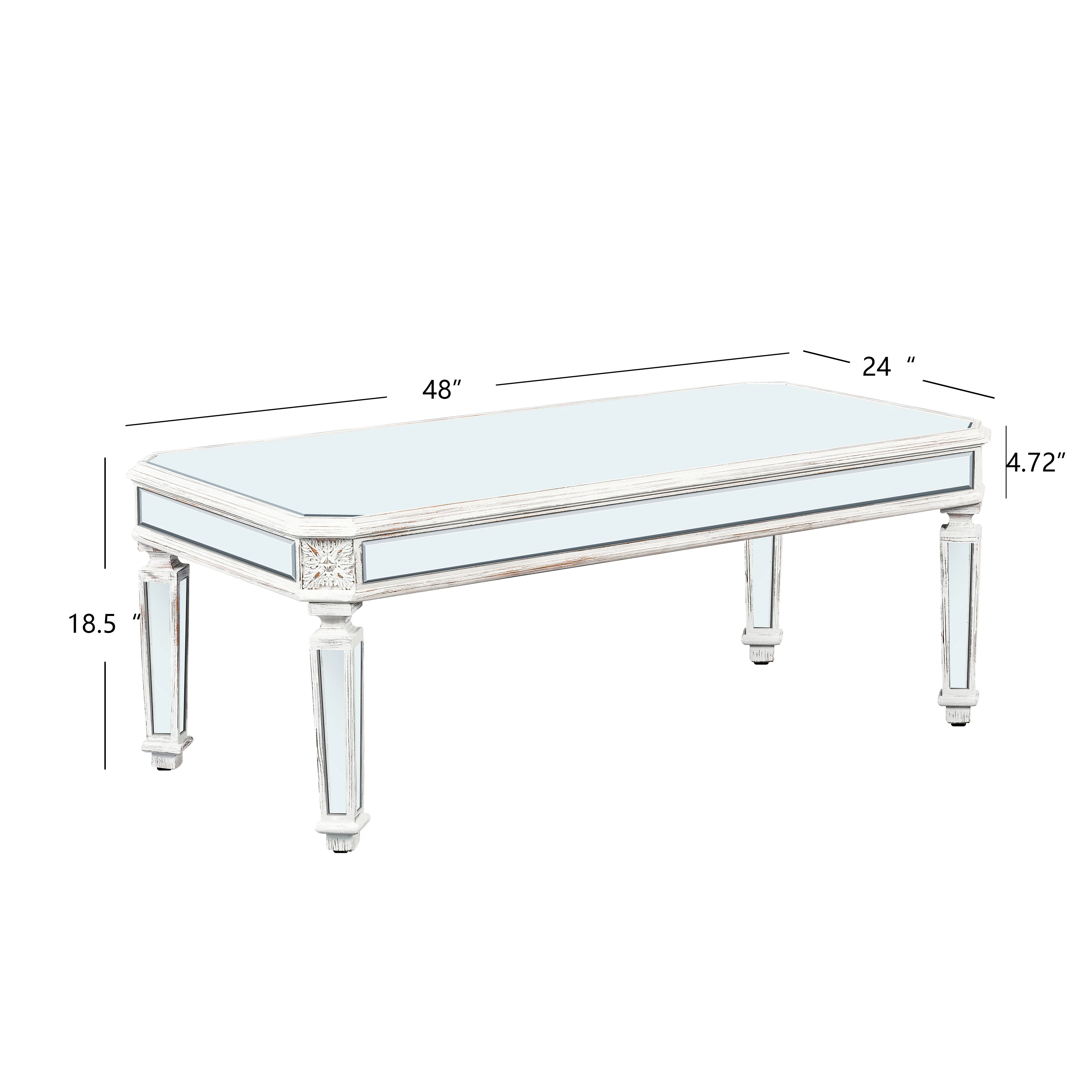Silver Mirrored Coffee Table - Image 6