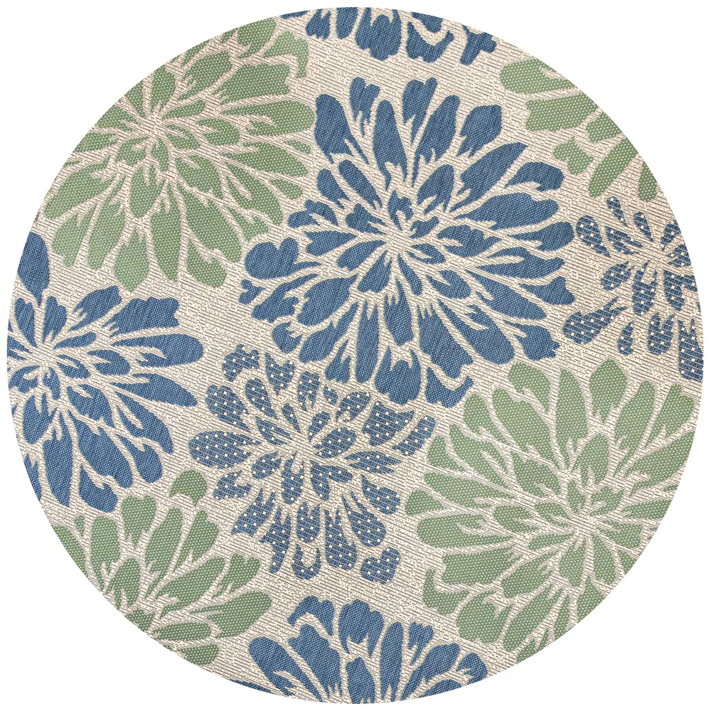 Zinnia Modern Floral Textured Weave Indoor/Outdoor Runner Rug - Image 25