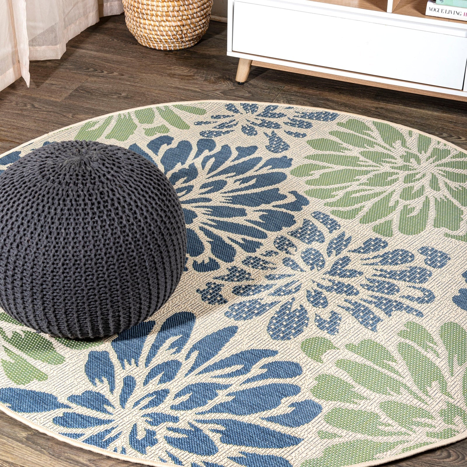 Zinnia Modern Floral Textured Weave Indoor/Outdoor Runner Rug - Image 28