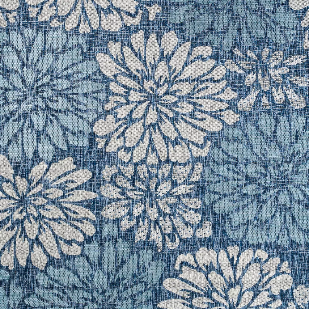 Zinnia Modern Floral Textured Weave Indoor/Outdoor Runner Rug - Image 3