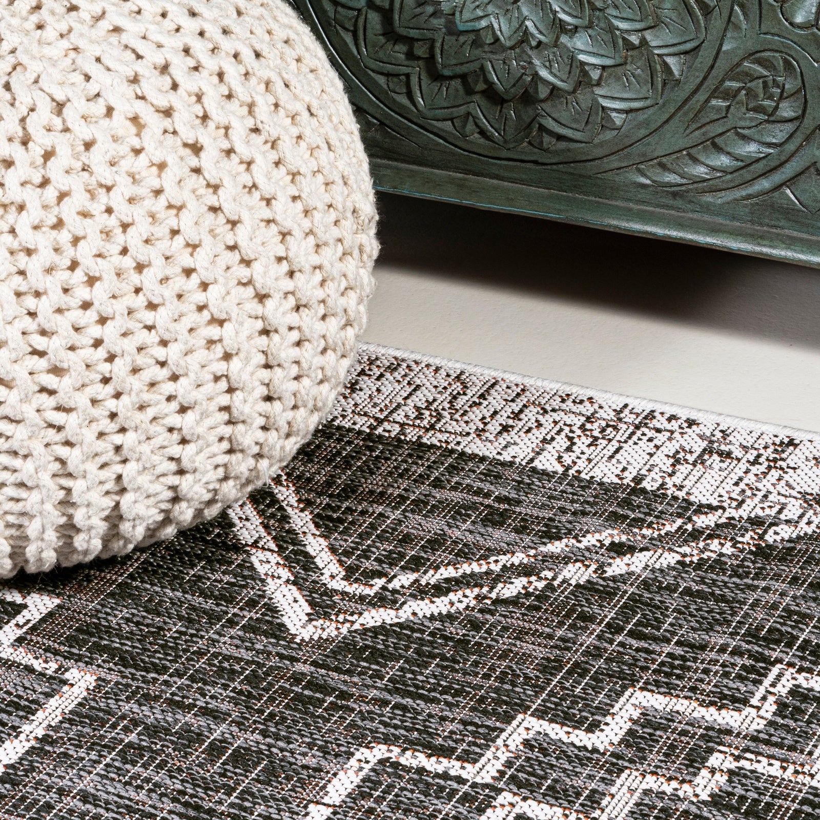 Marokko Diamond Tribal Medallion Indoor/Outdoor Runner Rug - Image 3