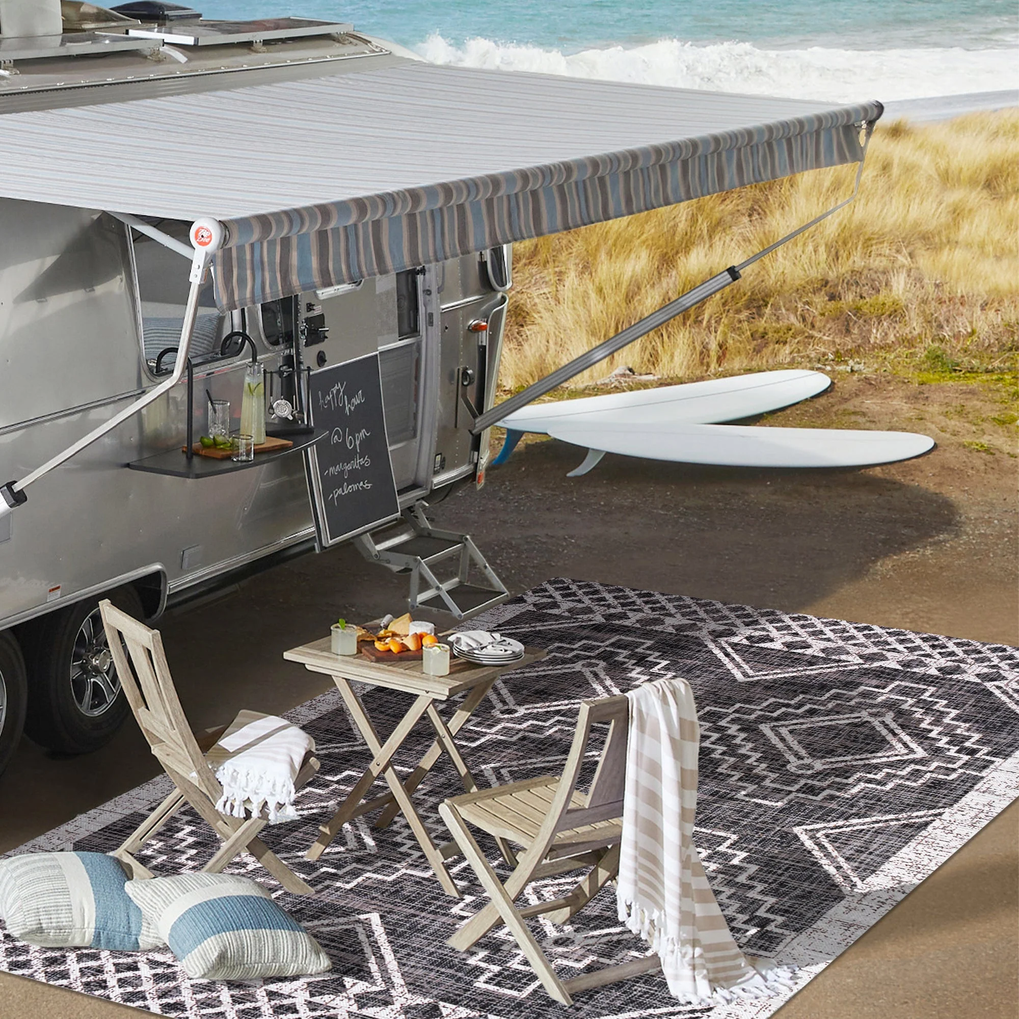 Marokko Diamond Tribal Medallion Indoor/Outdoor Runner Rug - Image 8