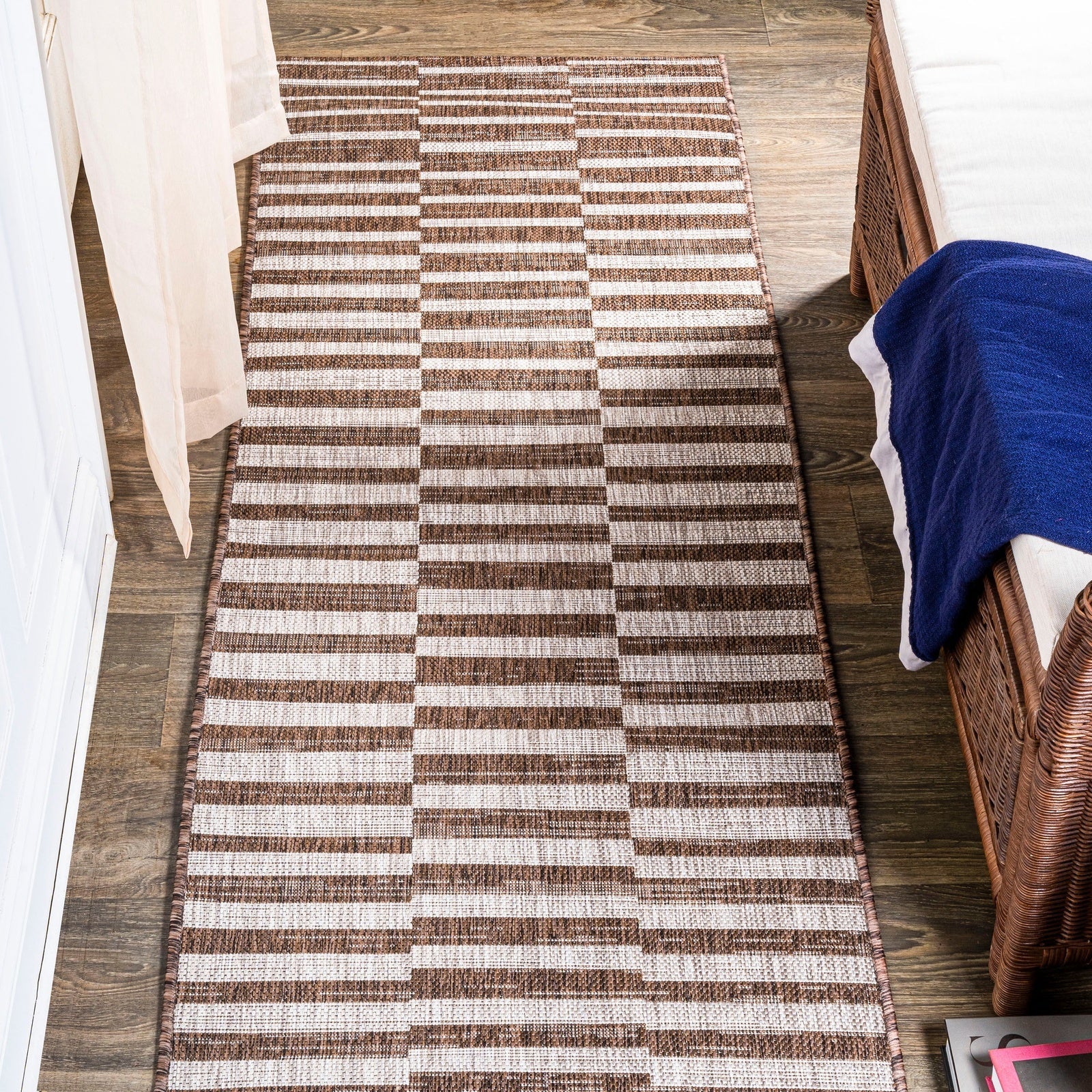 Sukie Modern Offset Stripe Indoor/Outdoor Runner Rug - Image 27