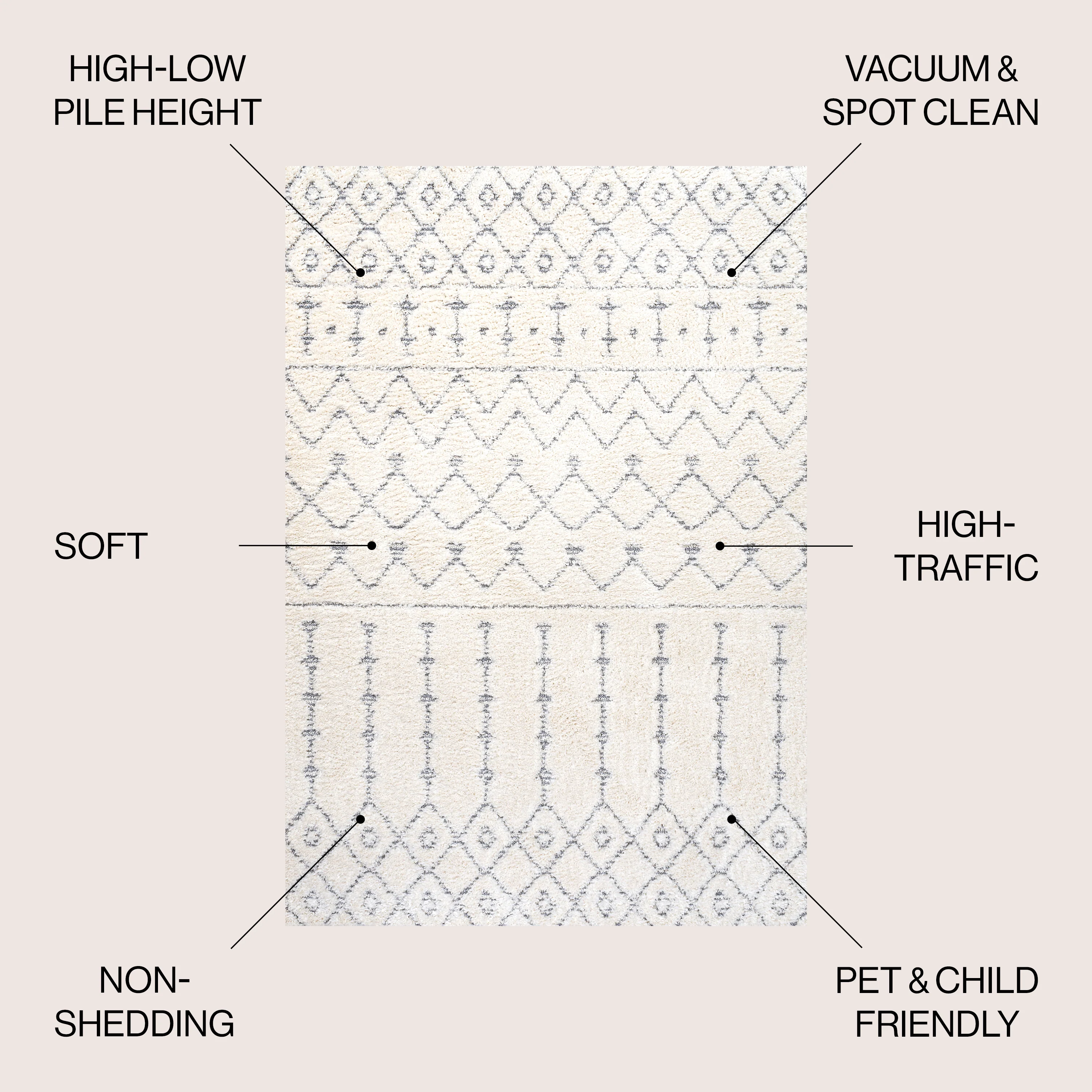 Pia Moroccan Trellis Plush Carved Area Rug - Image 4