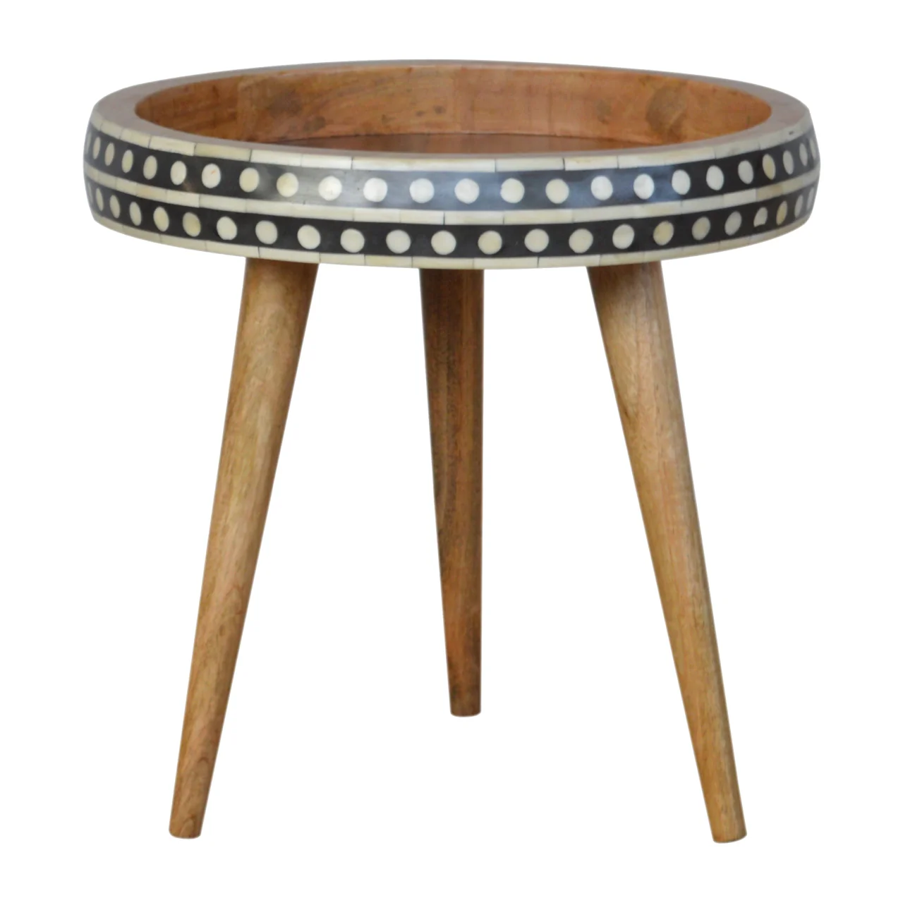 Solid Wood Small Dotted End Table - Image 2