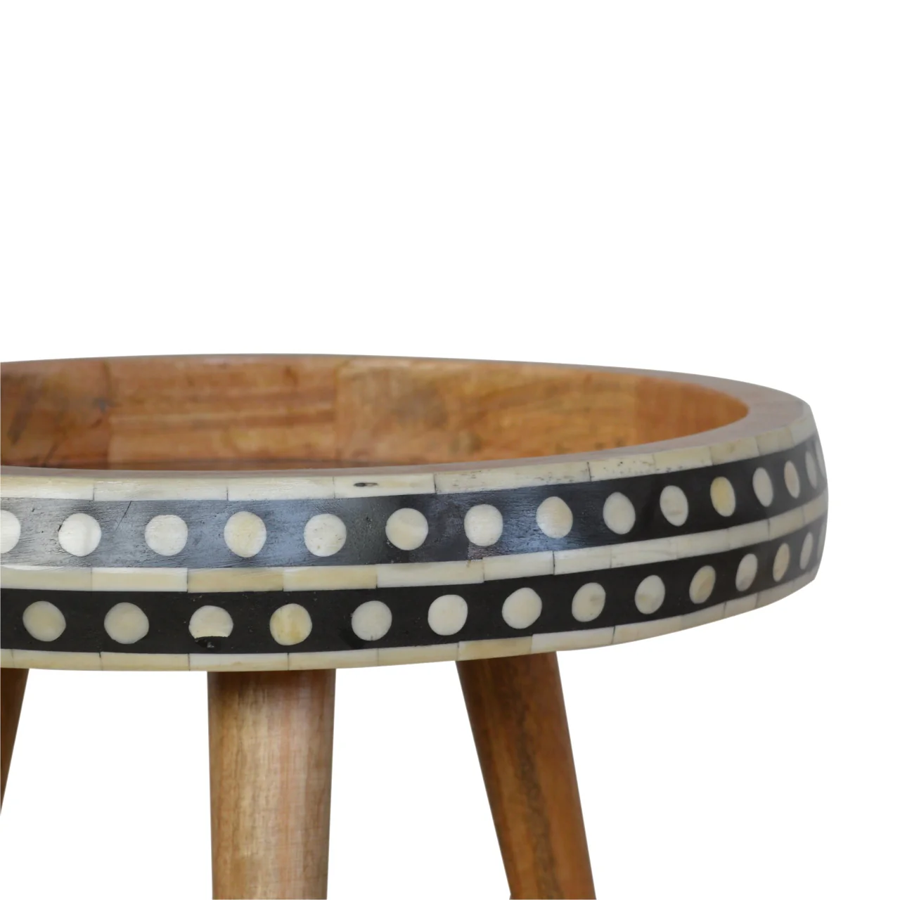 Solid Wood Small Dotted End Table - Image 4