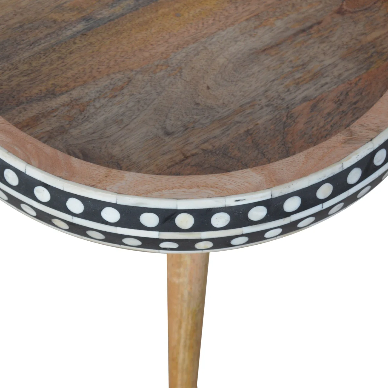 Solid Wood Small Dotted End Table - Image 7
