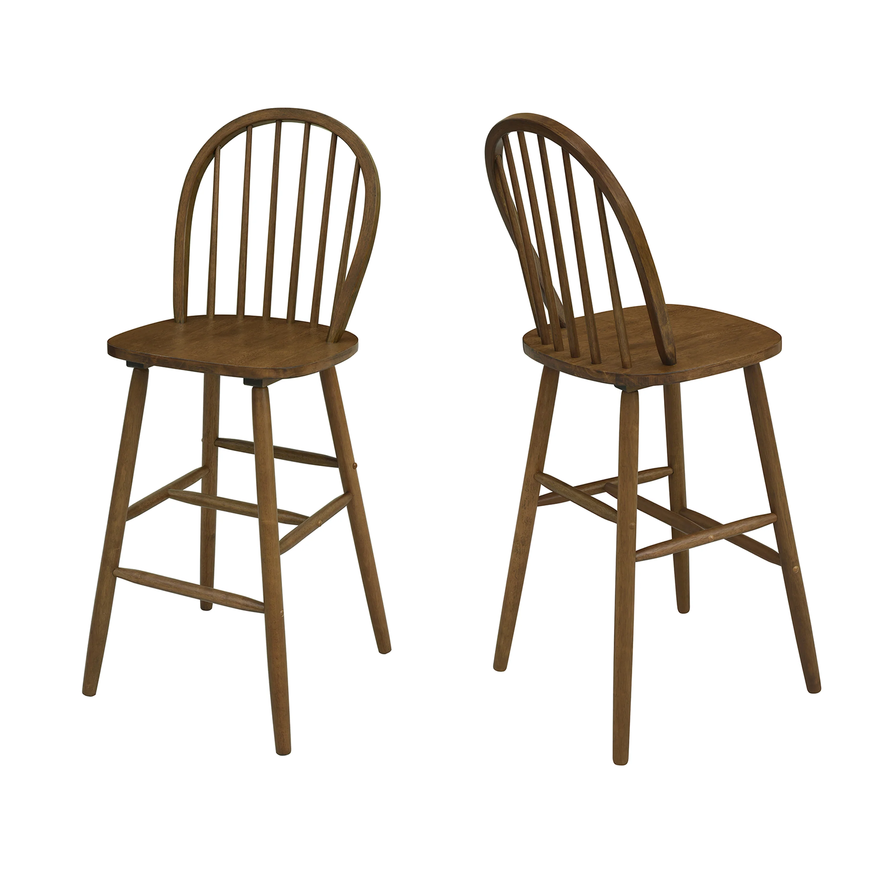 Solid Wood Spindle Back Barstool, Set of 2