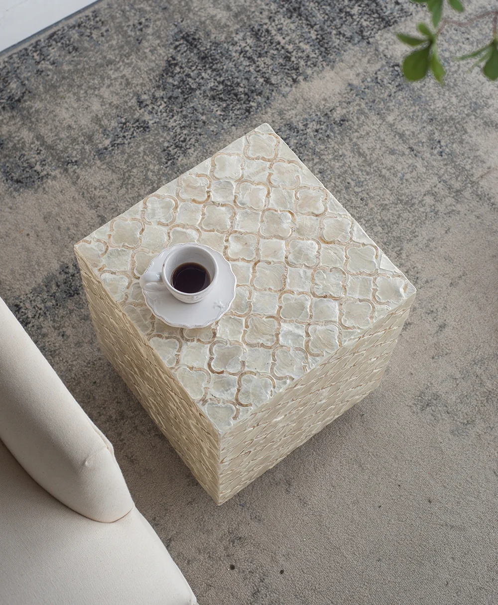 Square Capiz Side Table - Image 10