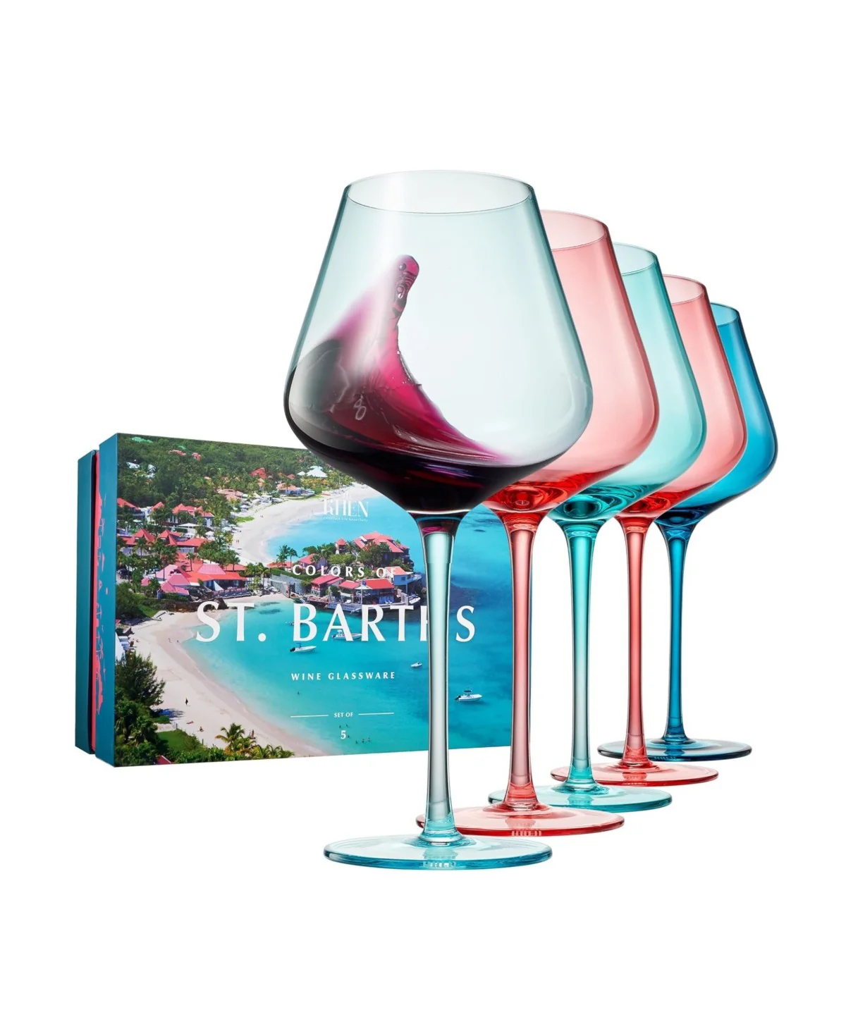 St Barths Wine Glasses Set of 5 - Image 4