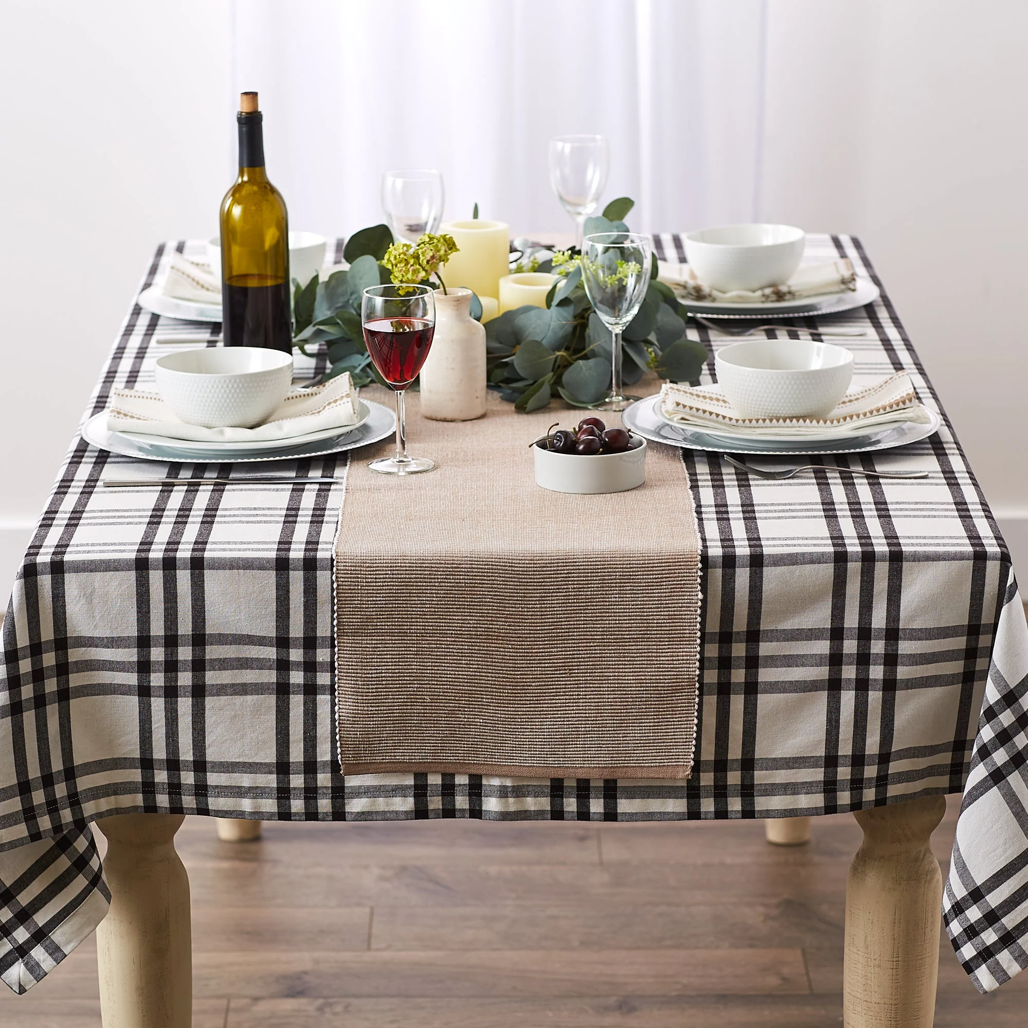 Stone & White 2-Tone Ribbed 13"X108" Table Runner - Image 6