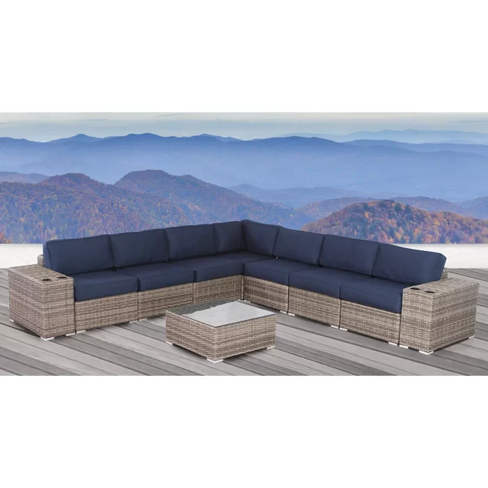 Rattan Wicker Fully Assembled 6-Person Seating Group with Premium Sunbrella Cushions - Image 12