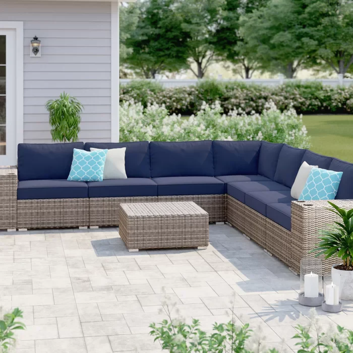 Rattan Wicker Fully Assembled 6-Person Seating Group with Premium Sunbrella Cushions - Image 2