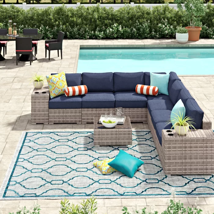Rattan Wicker Fully Assembled 6-Person Seating Group with Premium Sunbrella Cushions - Image 3