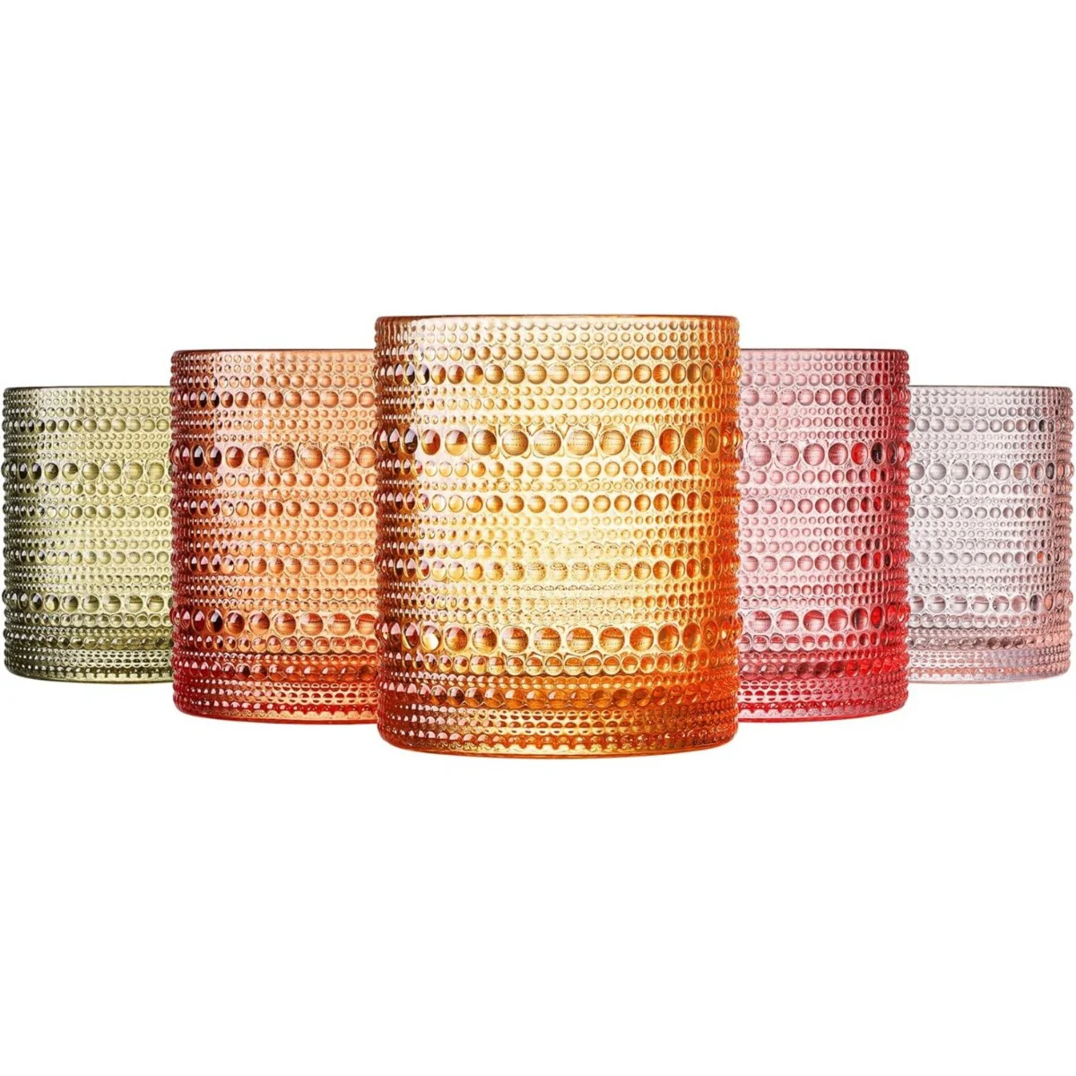 Sunset Hobnail Tumblers Set of 5