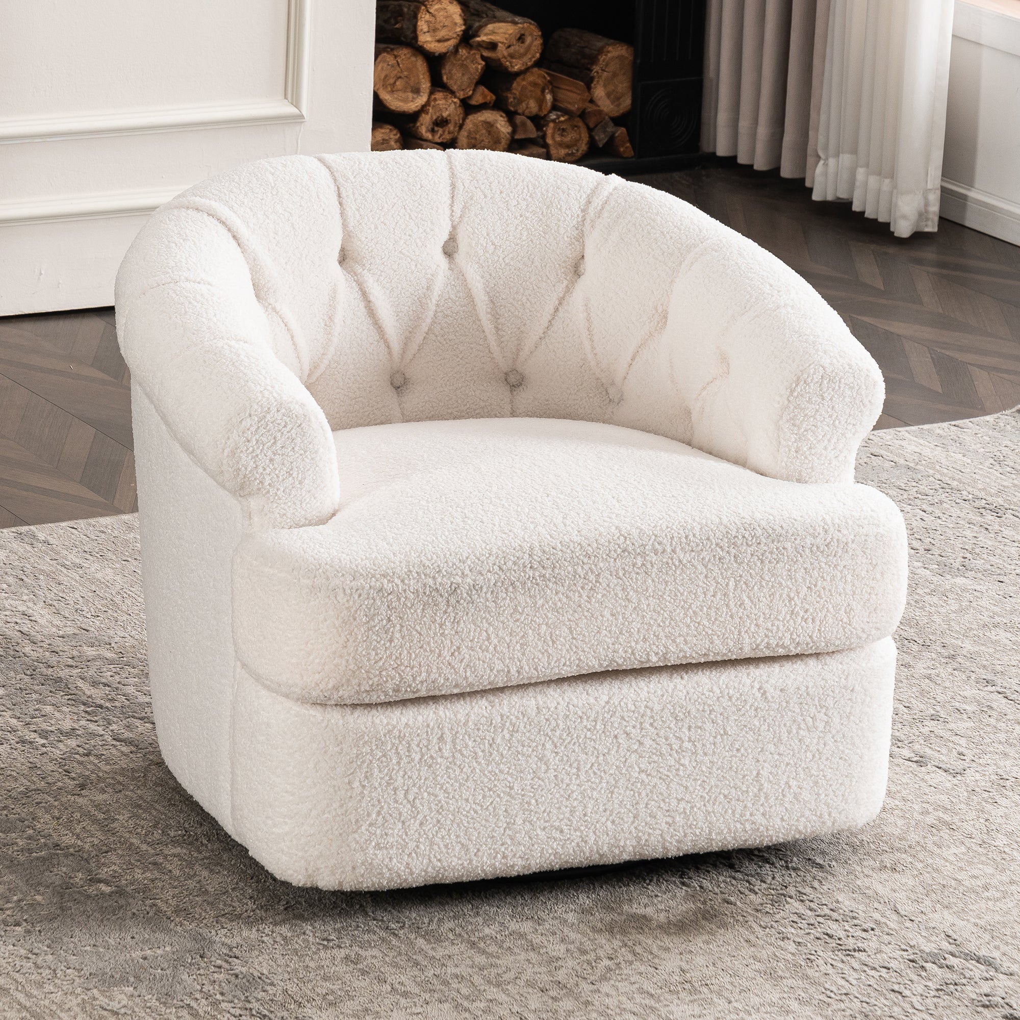 Swivel Barrel Chair with Ottoman - Image 12