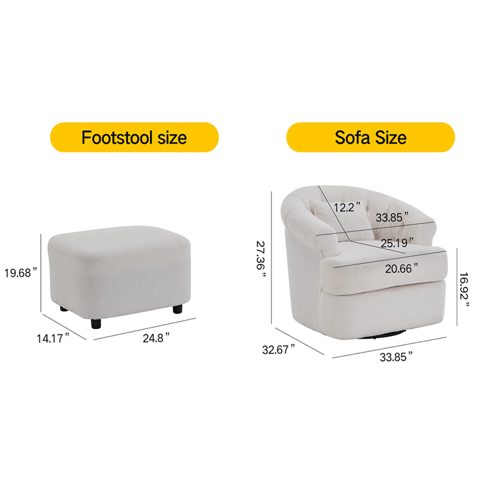Swivel Barrel Chair with Ottoman - Image 3