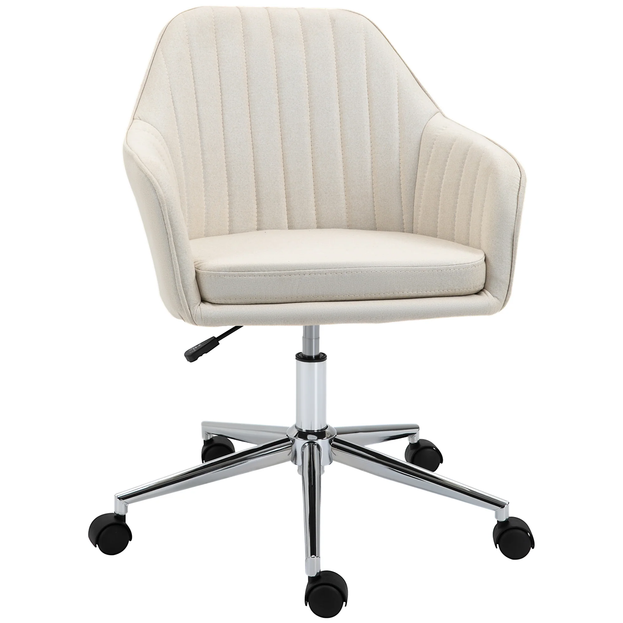Swivel Desk Chair with Tub Shape Design & Lined Pattern Back