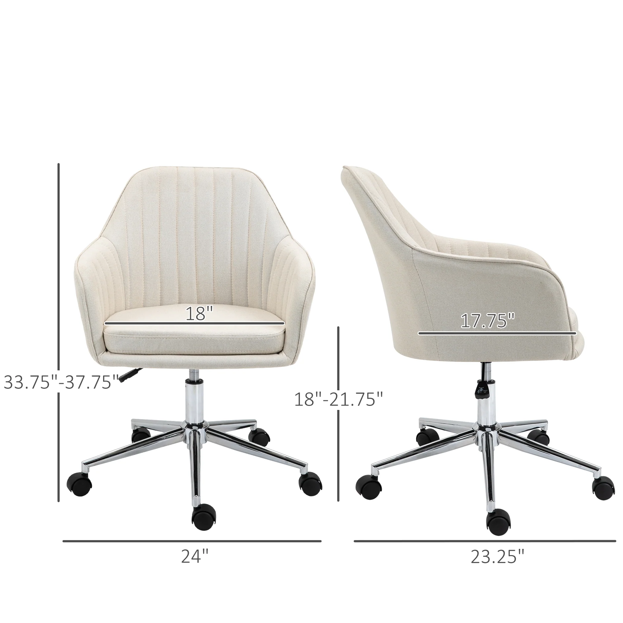 Swivel Desk Chair with Tub Shape Design & Lined Pattern Back - Image 7