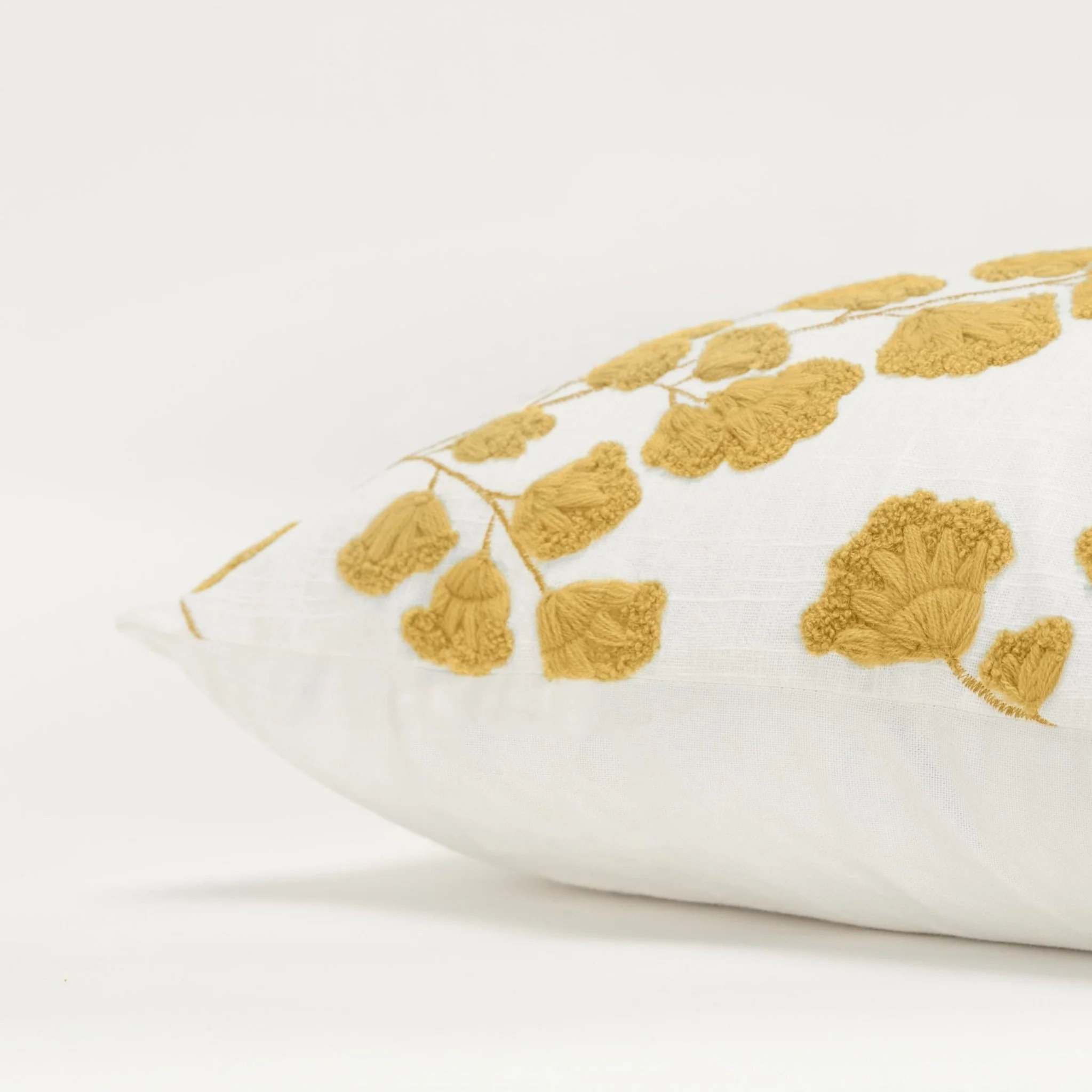 Embroidered Cotton Botanical  Decorative Throw Pillow - Image 5