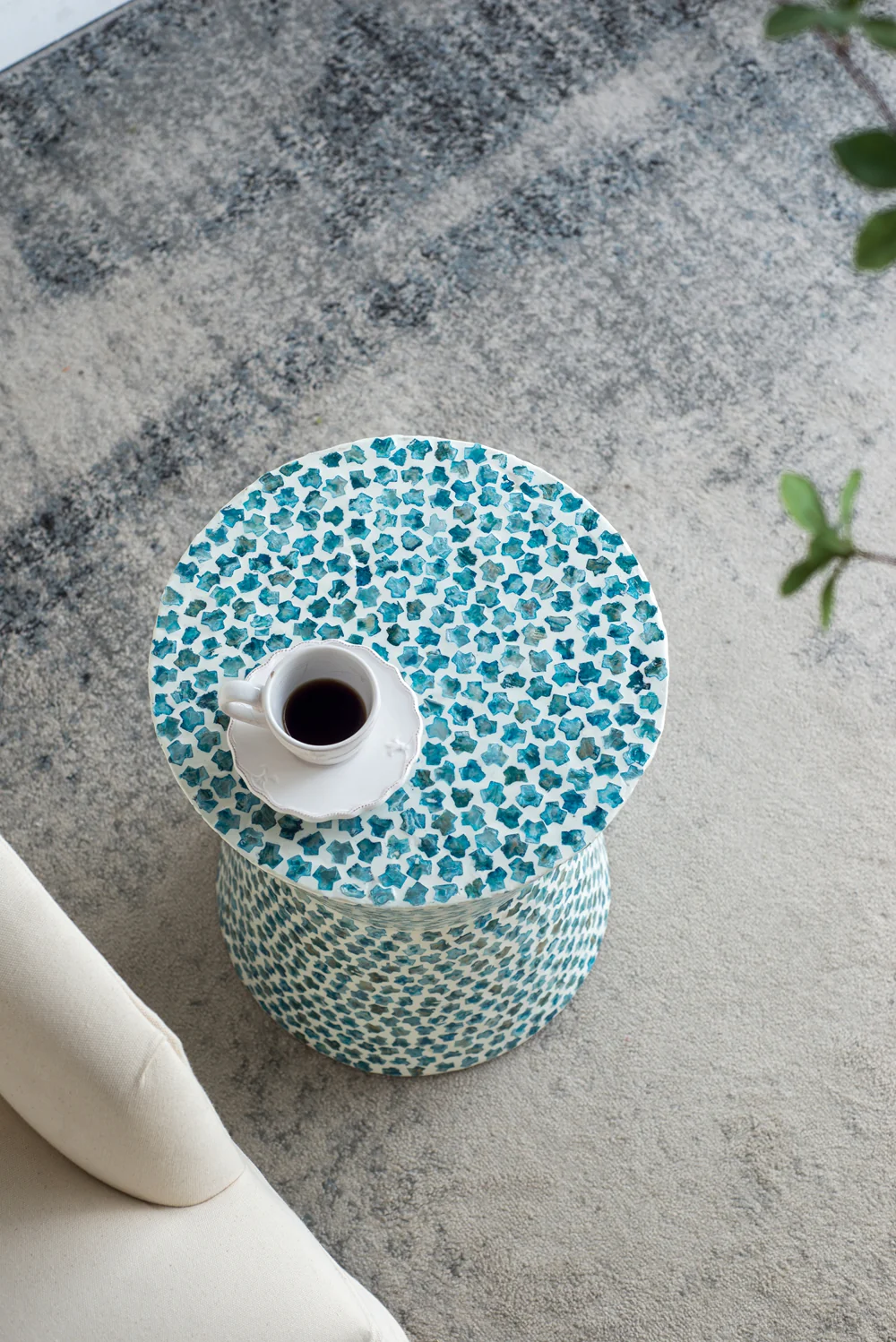 Tapered Round Capiz Side Table - Image 5