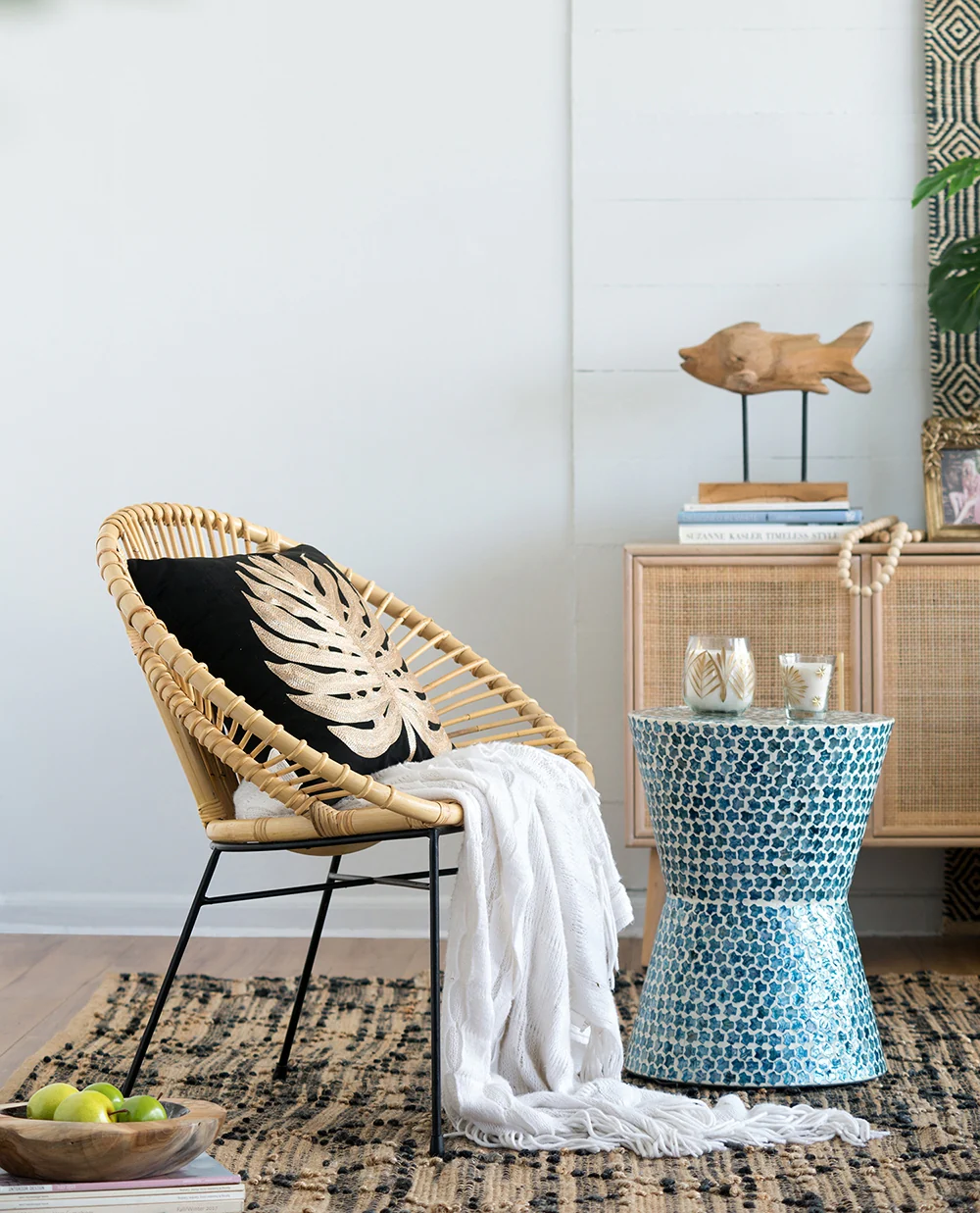 Tapered Round Capiz Side Table - Image 7