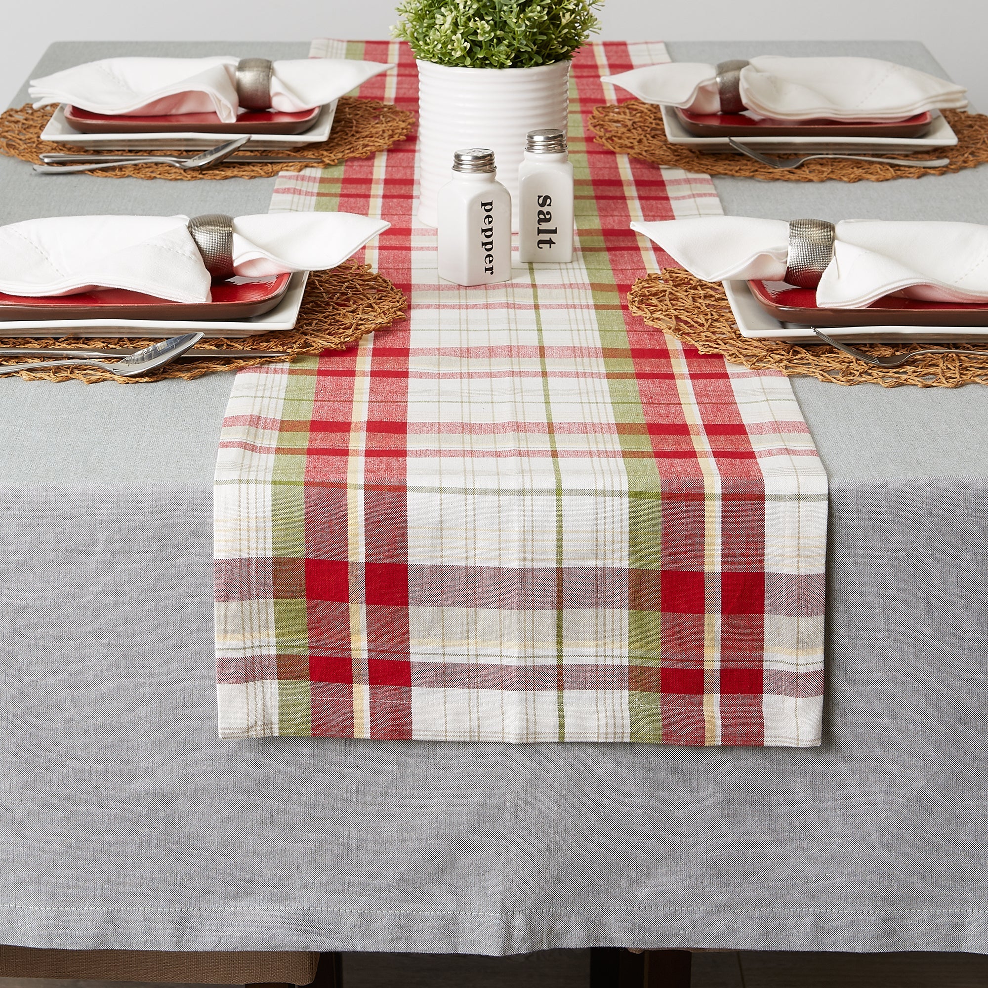 Taupe Woven Paper Round Placemats, Set Of 6 - Image 7