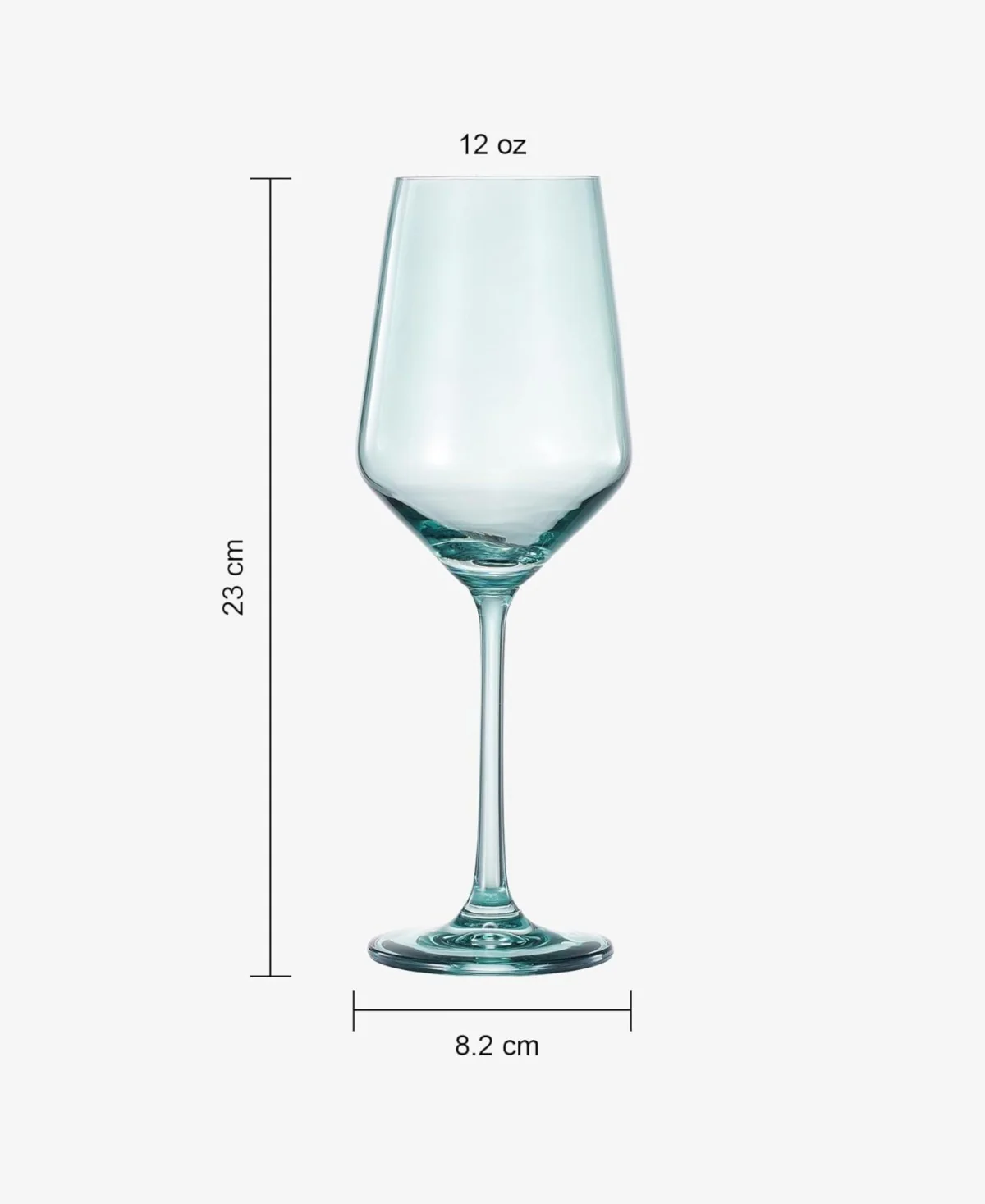 Teal Colored Crystal Wine Glasses Set of 2 - Image 4