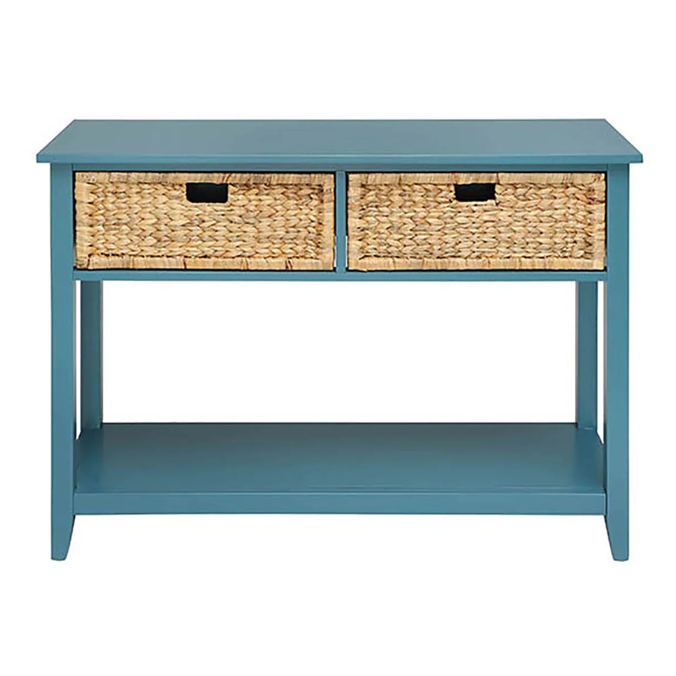 Teal Console Table with Bottom Shelf - Image 2