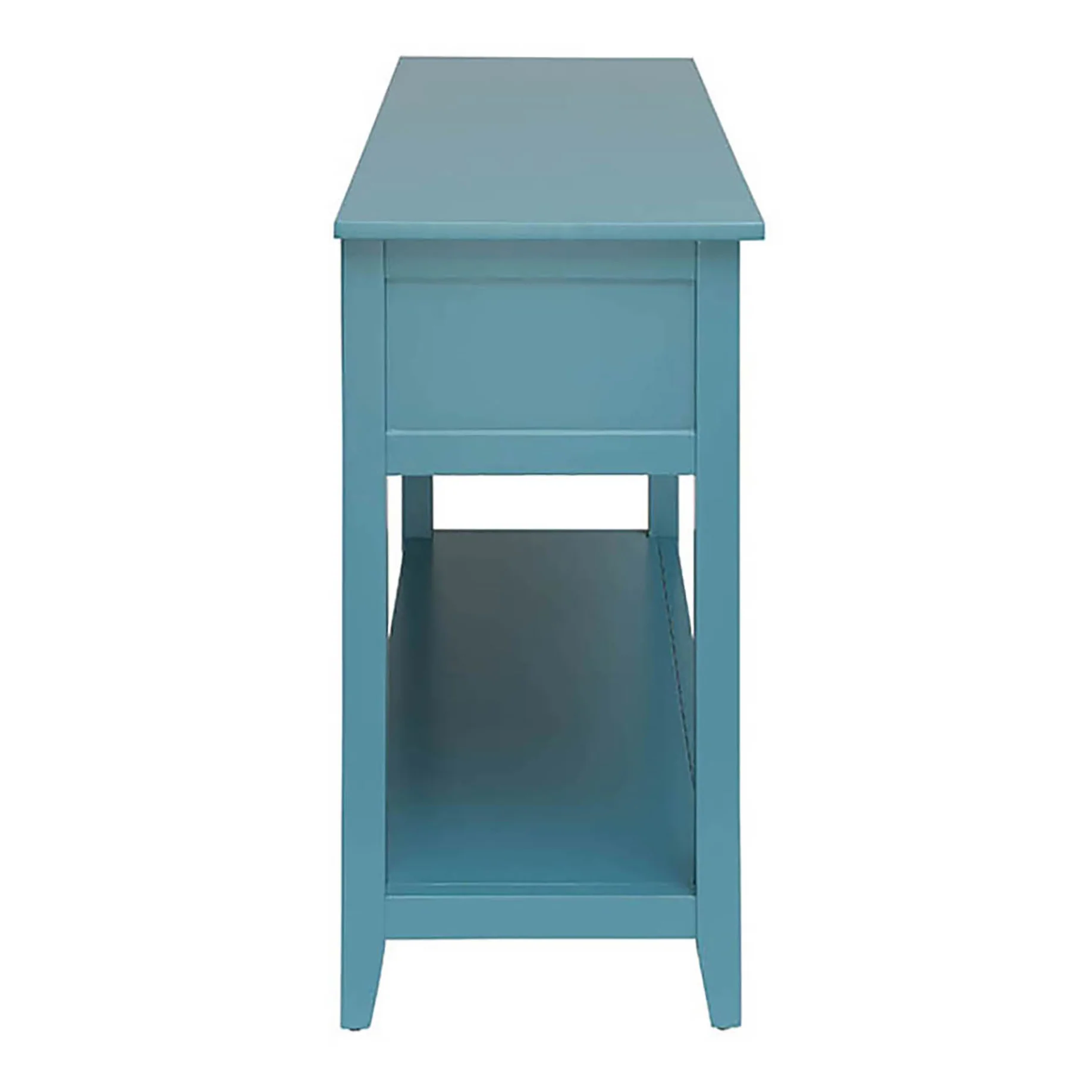 Teal Console Table with Bottom Shelf - Image 3