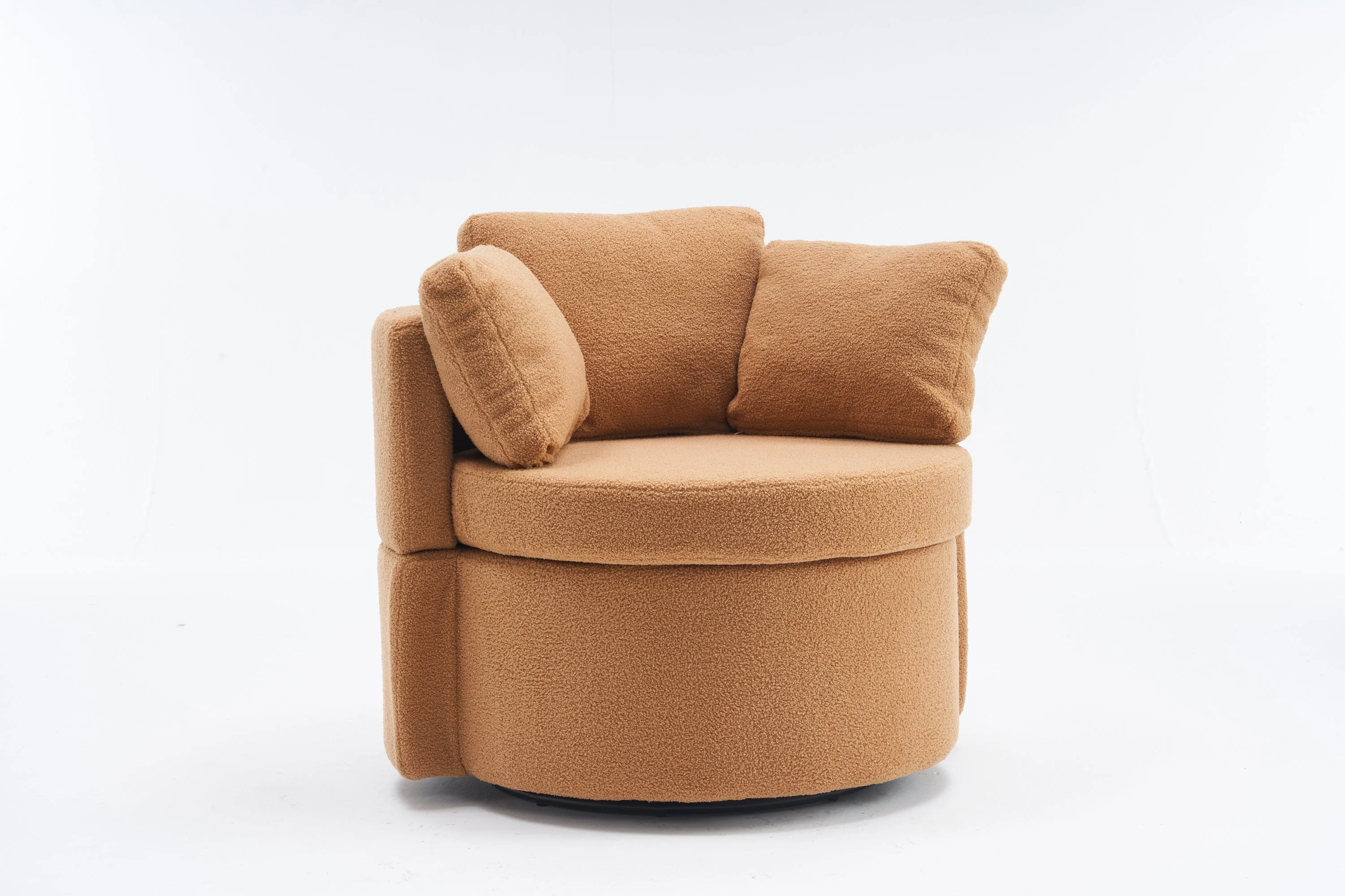 Teddy Fabric Swivel And Storage Chair With Back Cushion - Image 10