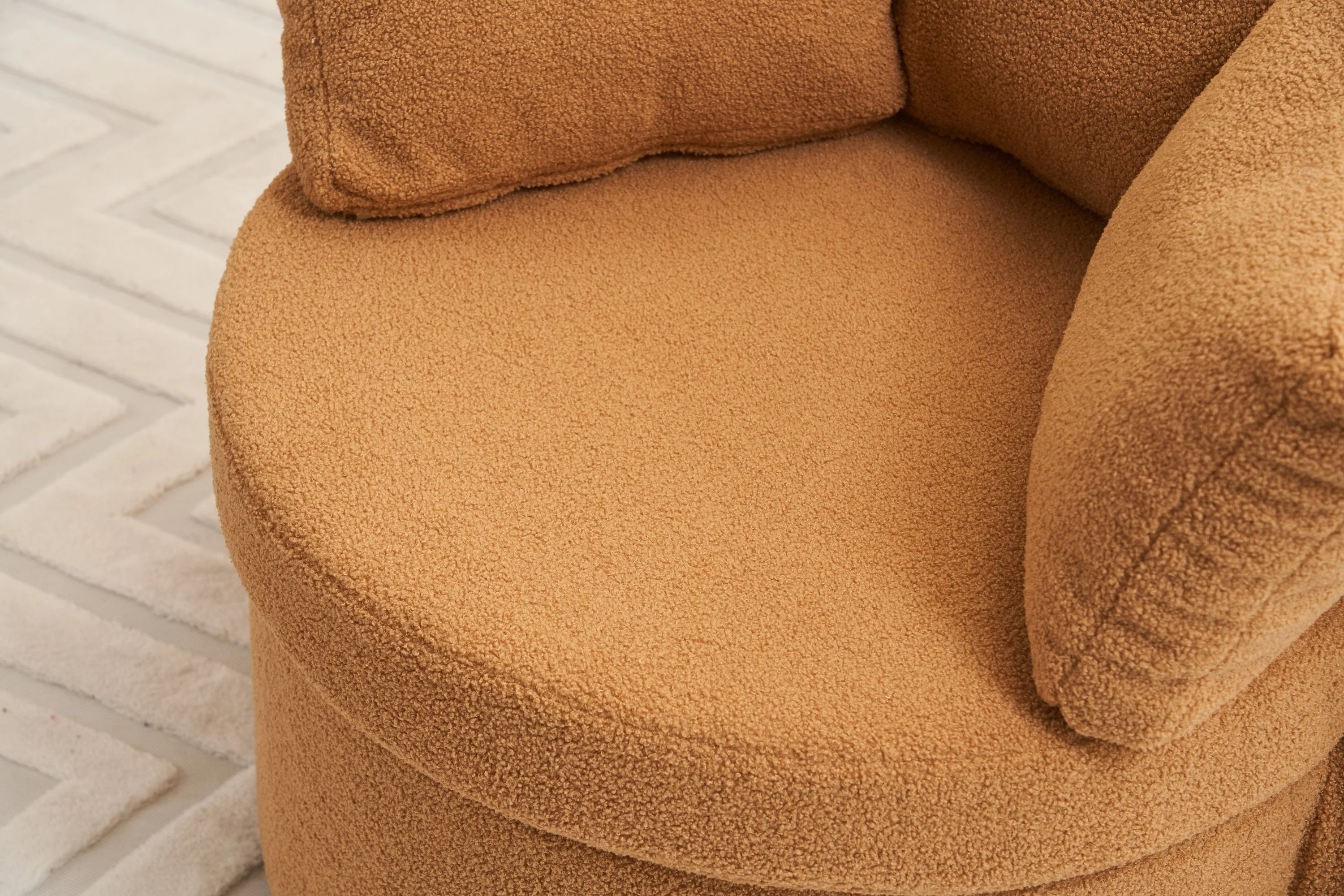 Teddy Fabric Swivel And Storage Chair With Back Cushion - Image 11