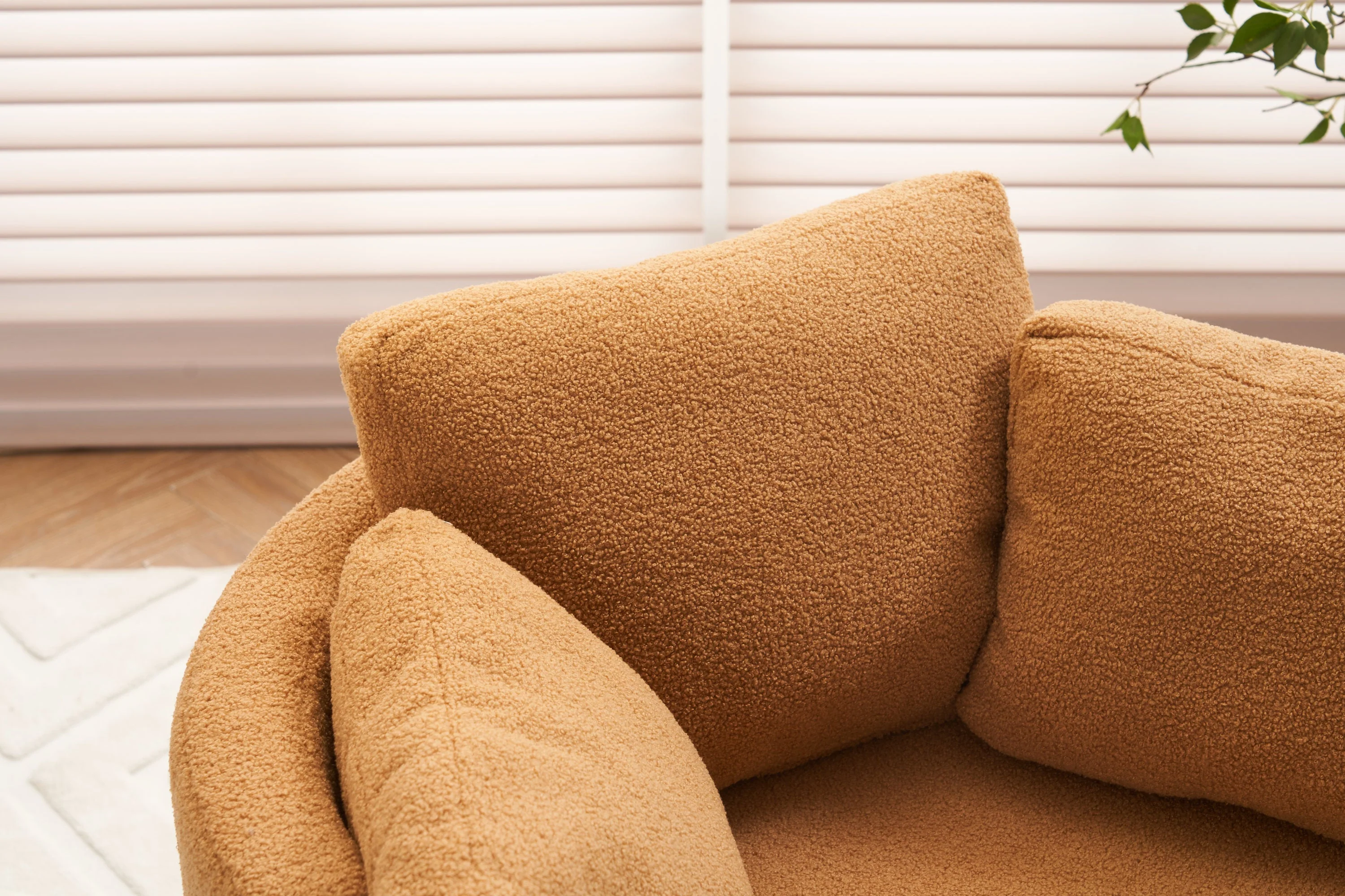 Teddy Fabric Swivel And Storage Chair With Back Cushion - Image 12