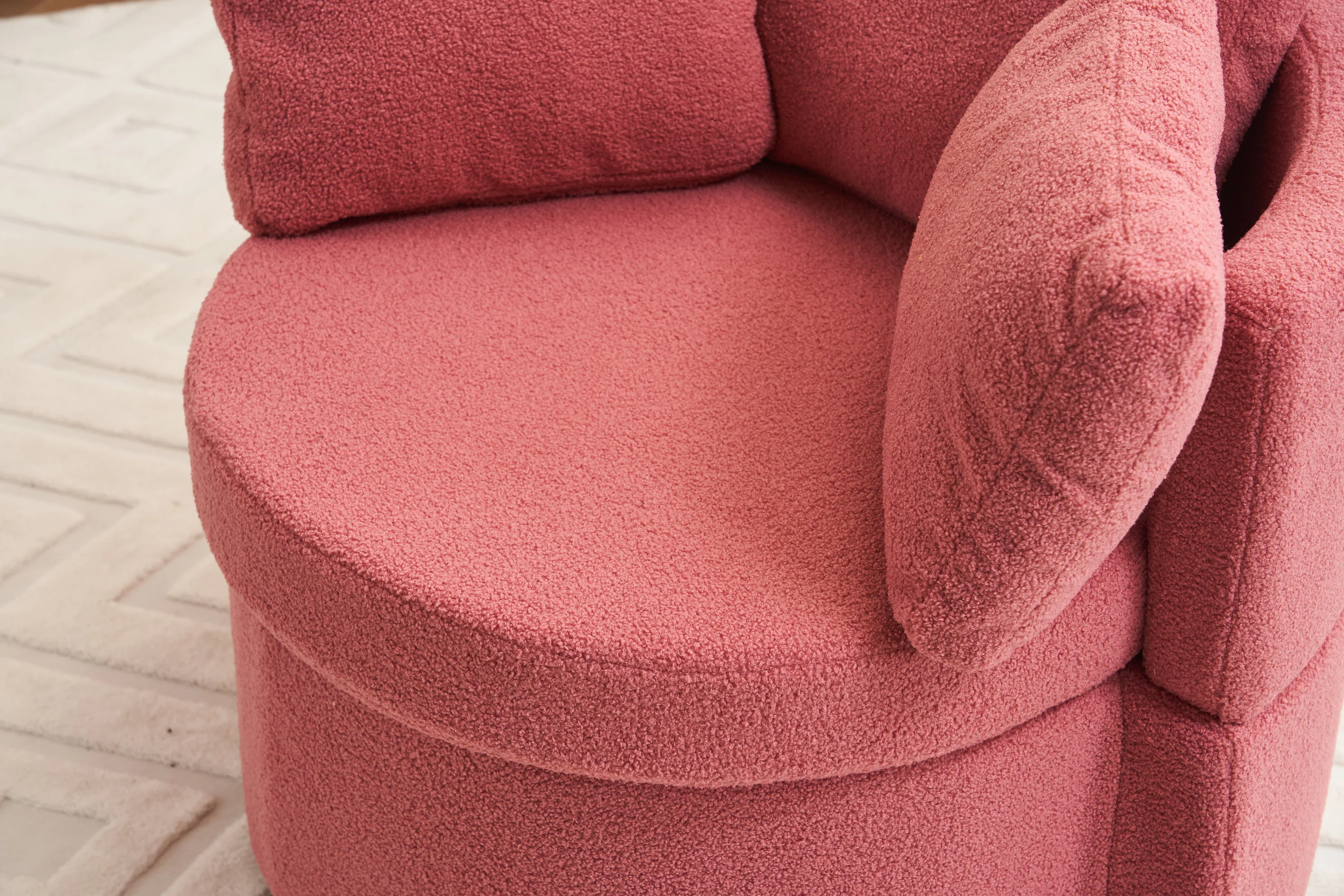 Teddy Fabric Swivel And Storage Chair With Back Cushion - Image 25