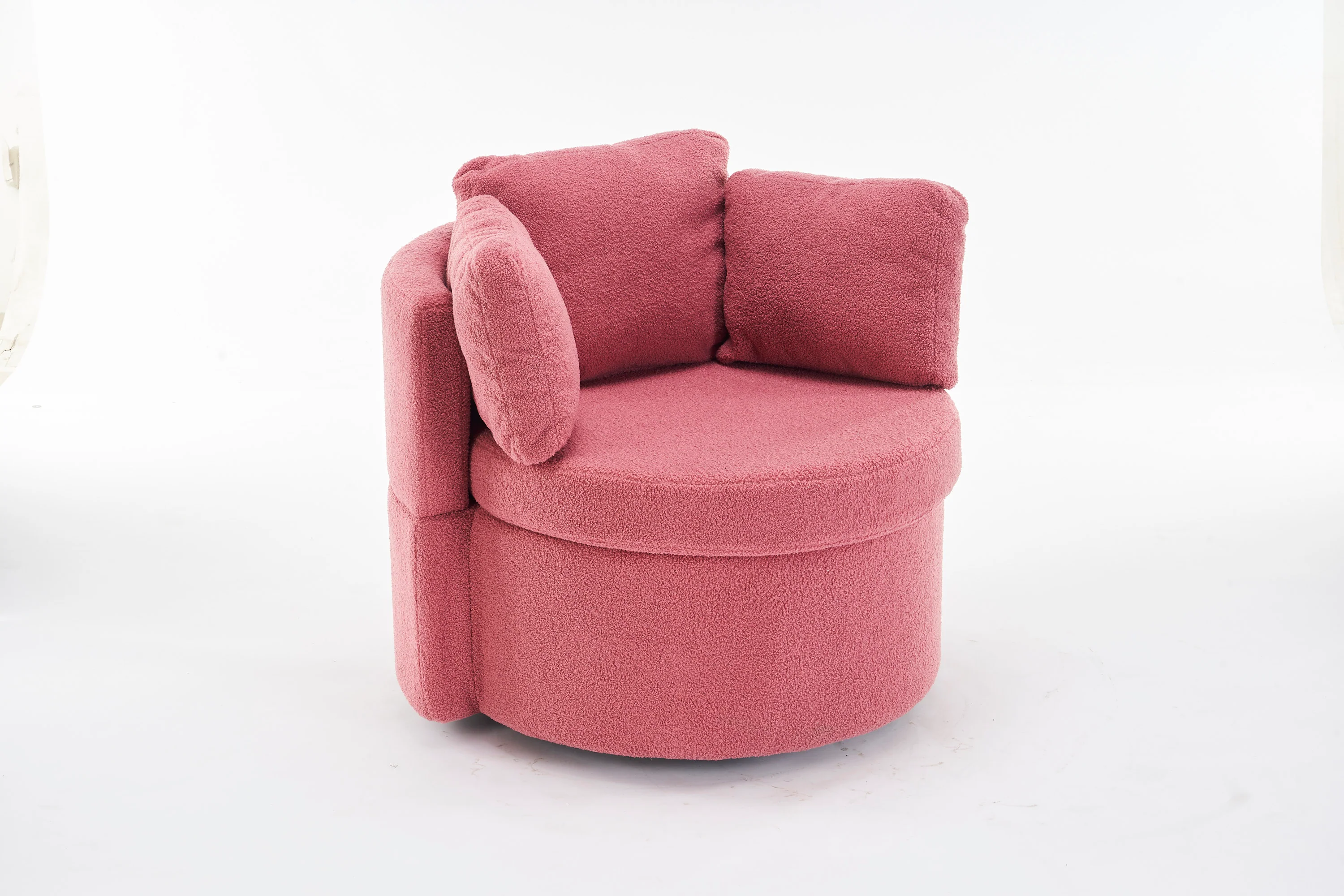 Teddy Fabric Swivel And Storage Chair With Back Cushion - Image 29