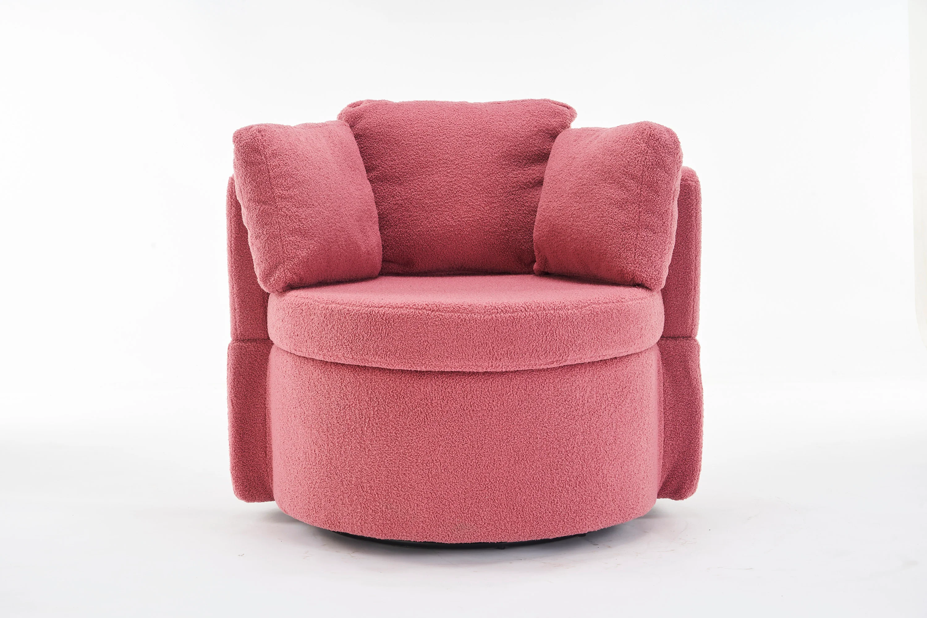 Teddy Fabric Swivel And Storage Chair With Back Cushion - Image 30