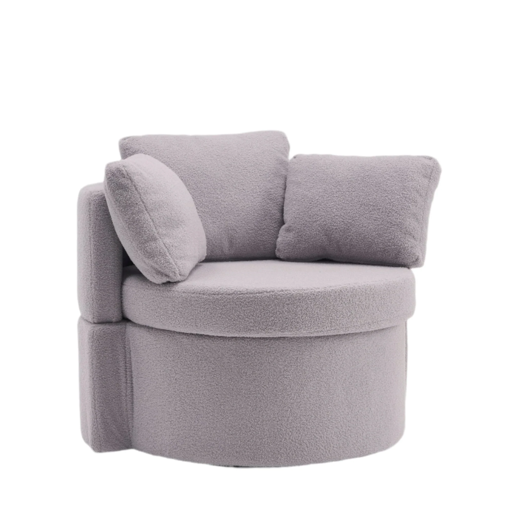 Teddy Fabric Swivel And Storage Chair With Back Cushion - Image 33