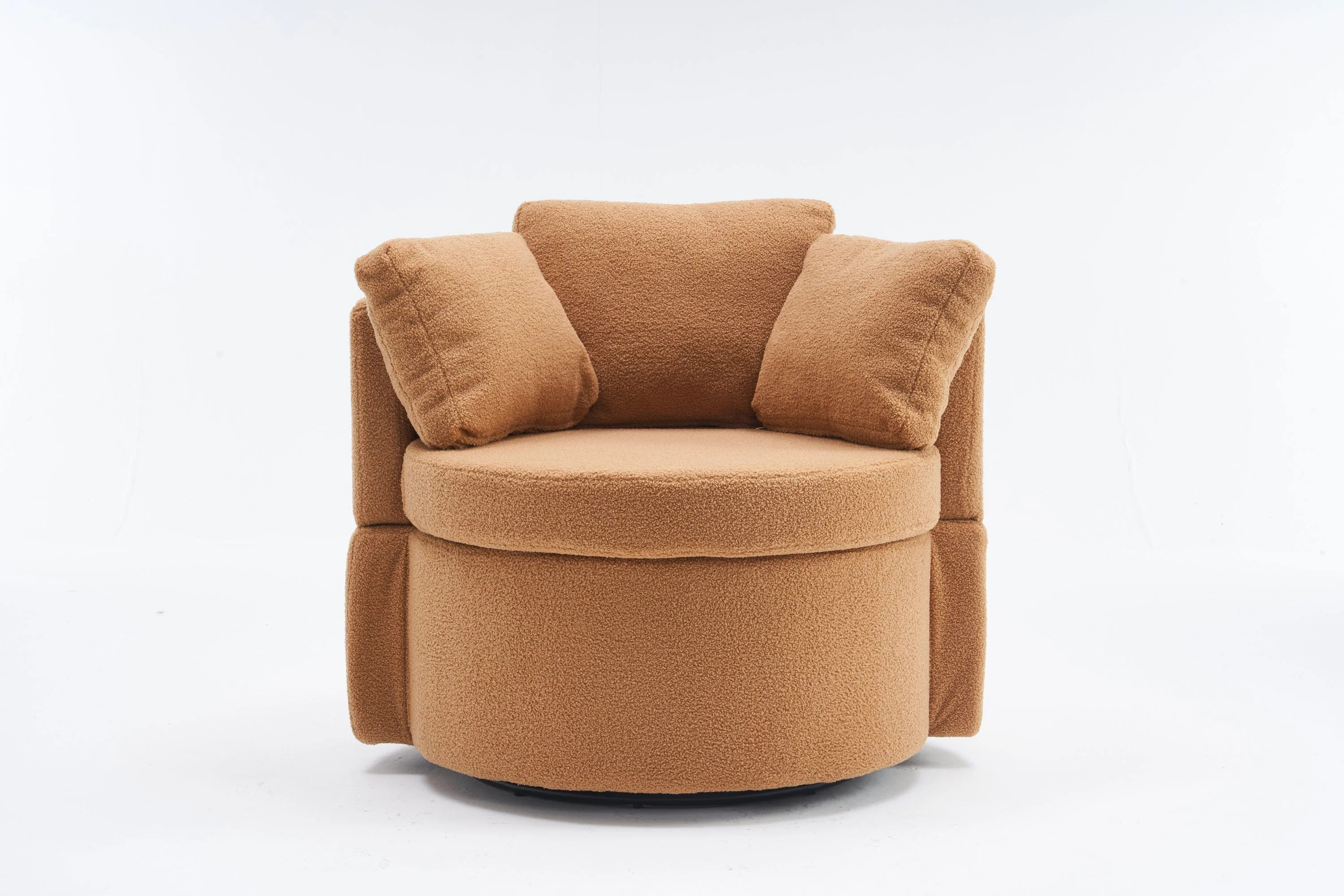 Teddy Fabric Swivel And Storage Chair With Back Cushion - Image 4