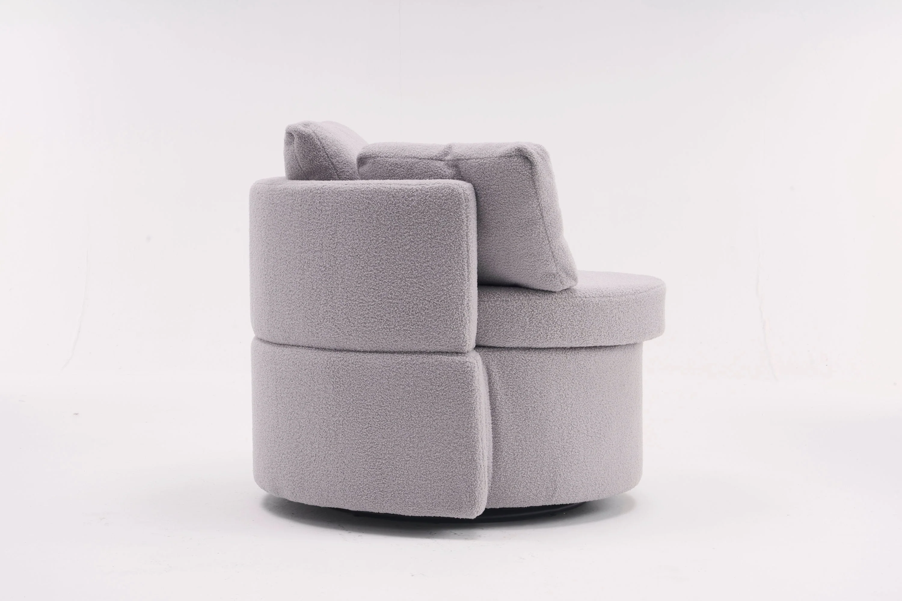 Teddy Fabric Swivel And Storage Chair With Back Cushion - Image 43