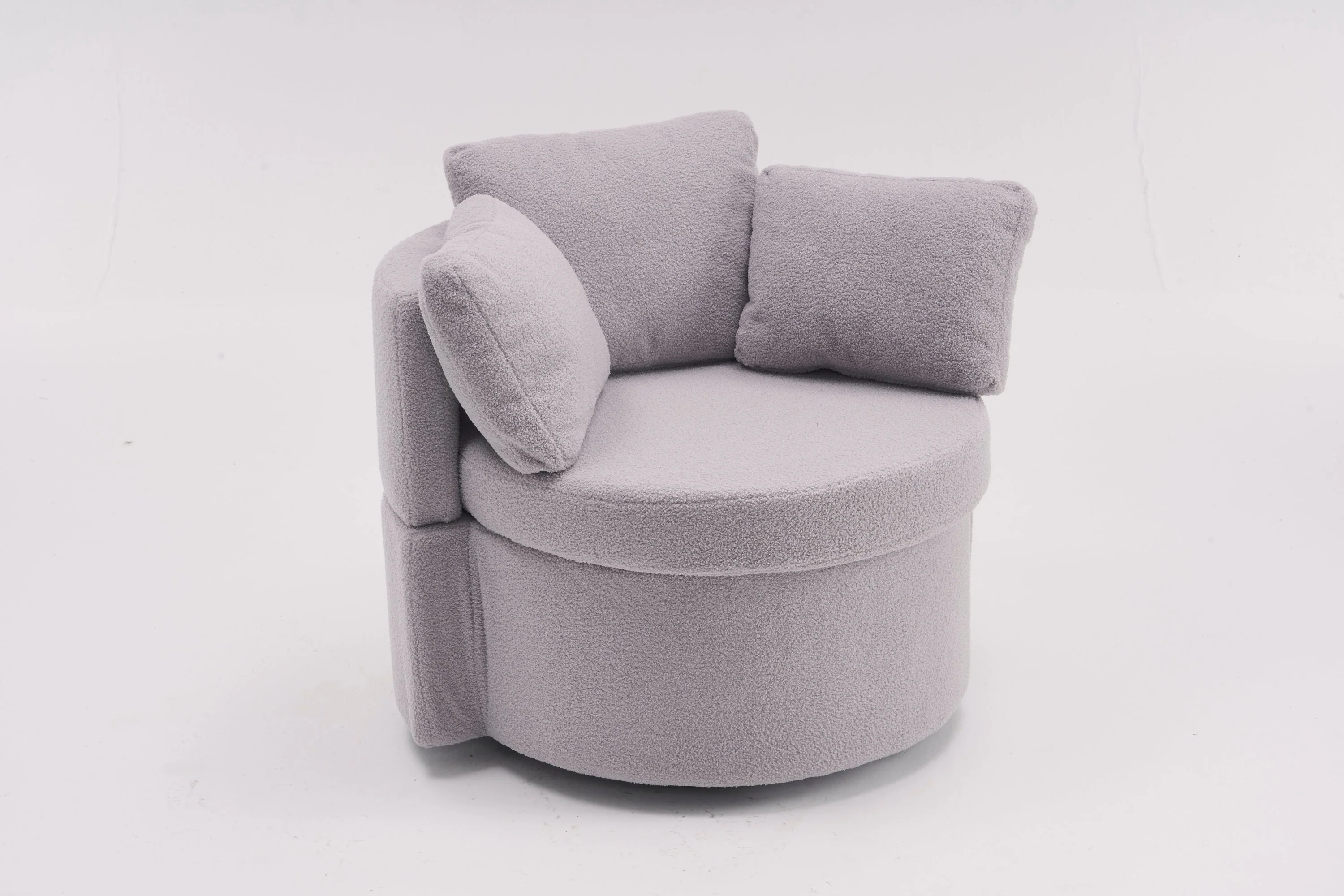 Teddy Fabric Swivel And Storage Chair With Back Cushion - Image 46